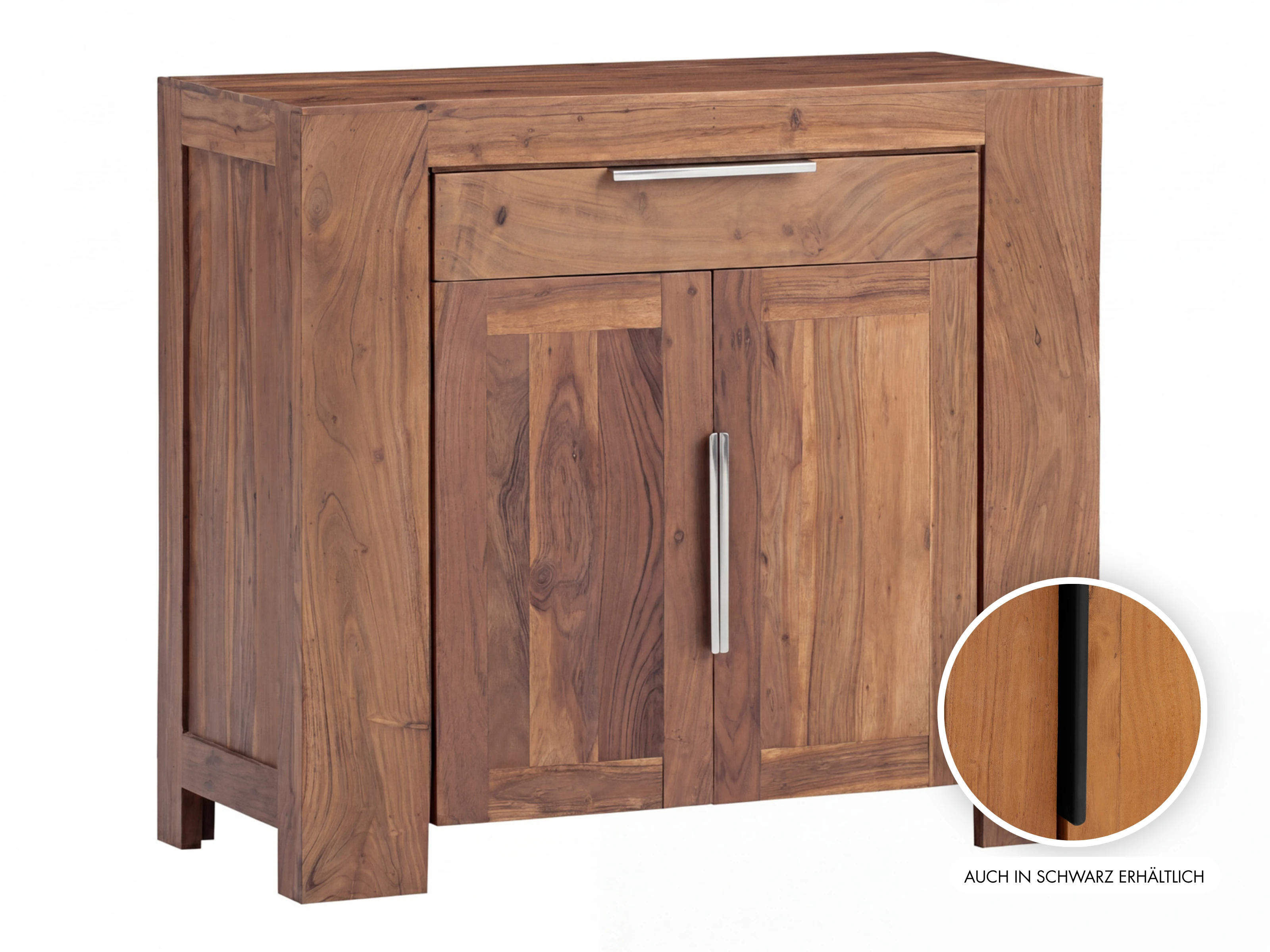 Kommode Osbon Akazie - Metallgriffe Silber