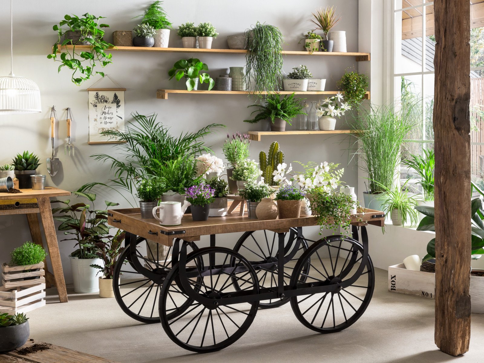 Konsolentisch Marktwagen Konsolentisch Marktwagen Holz - Mango 150x80x94