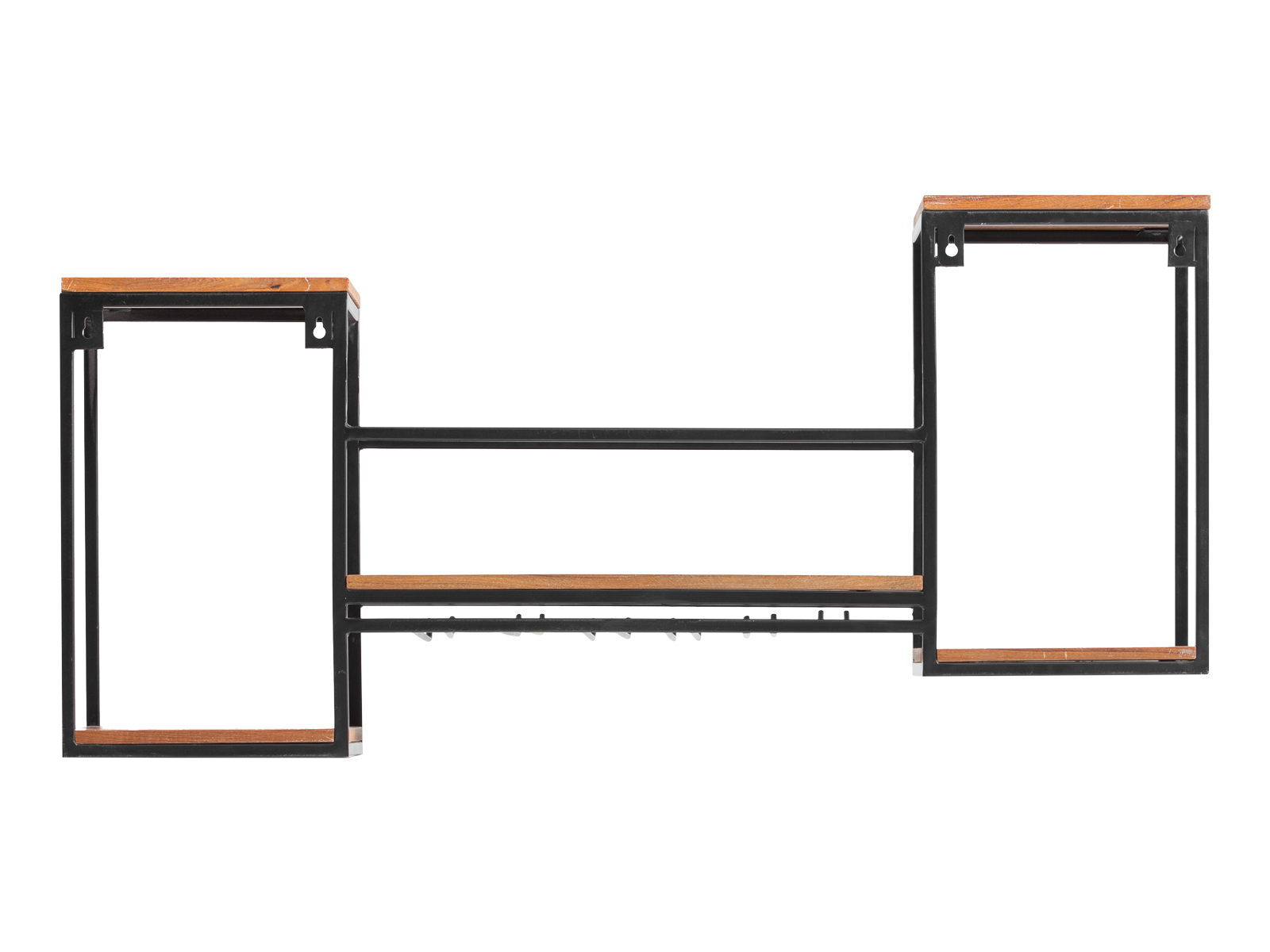 Wandregal Aro Metall - Holz 100x41x20 Rückansicht