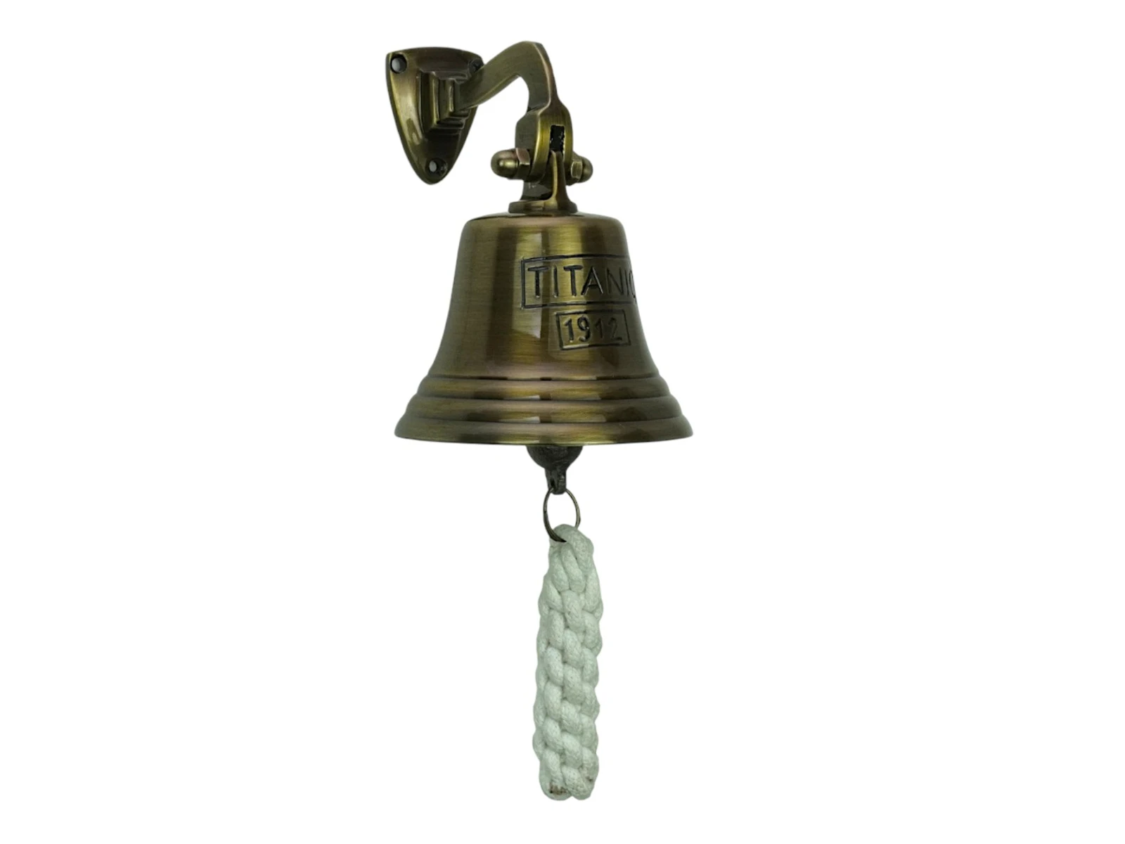 Freisteller, 45°-Ansicht der Thekenglocke Max Antike D10 cm aus Metall (H15×B10×T13 cm) in Vintage-Design Freisteller, 45°-Ansicht der Thekenglocke Max Antike D10 cm aus Metall (H15×B10×T13 cm) in Vintage-Design