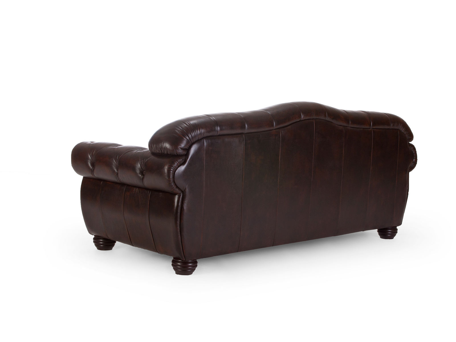 Sofa Chesterfield Hereford 3-Sitzer Echtleder braun 224x94x96 Rückansicht