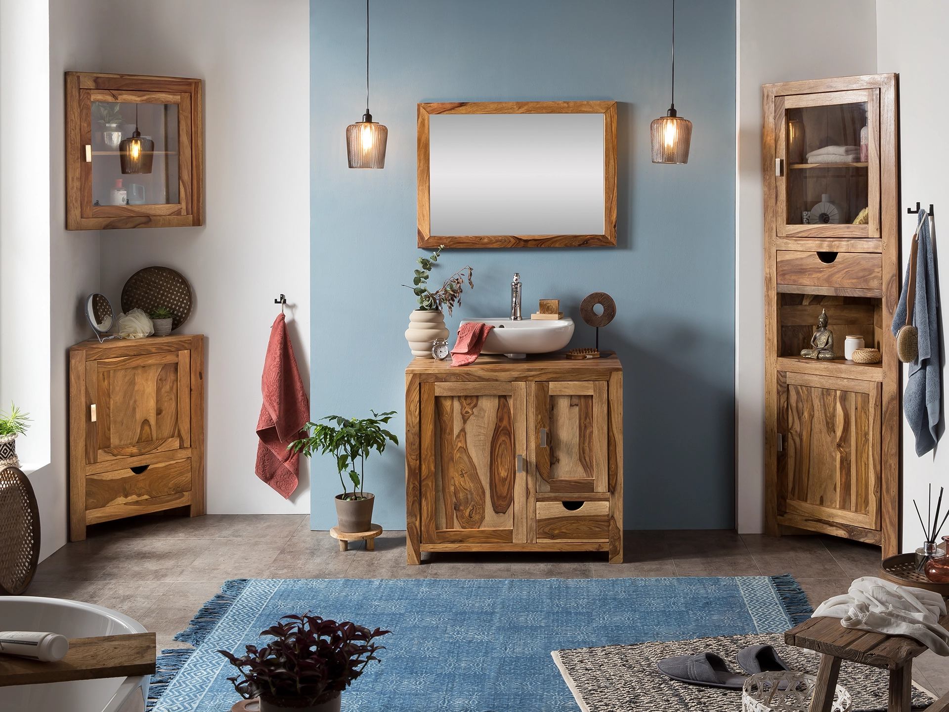 Badmöbel Eckschrank-Set Lagos 