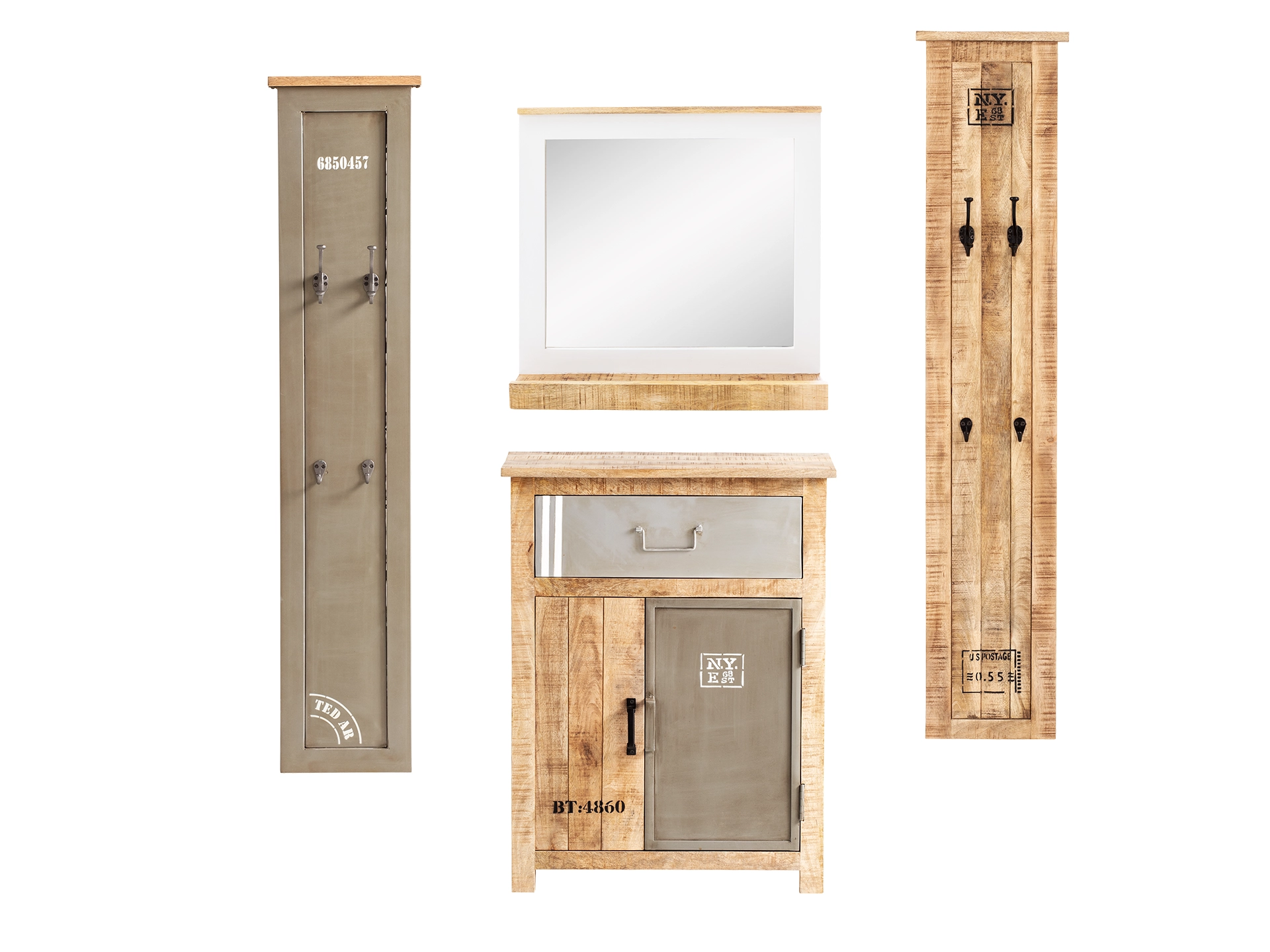 Flurmöbel-Sets: Garderobe und Schuhschrank in Holzoptik für einen modernen, einladenden Eingangsbereich