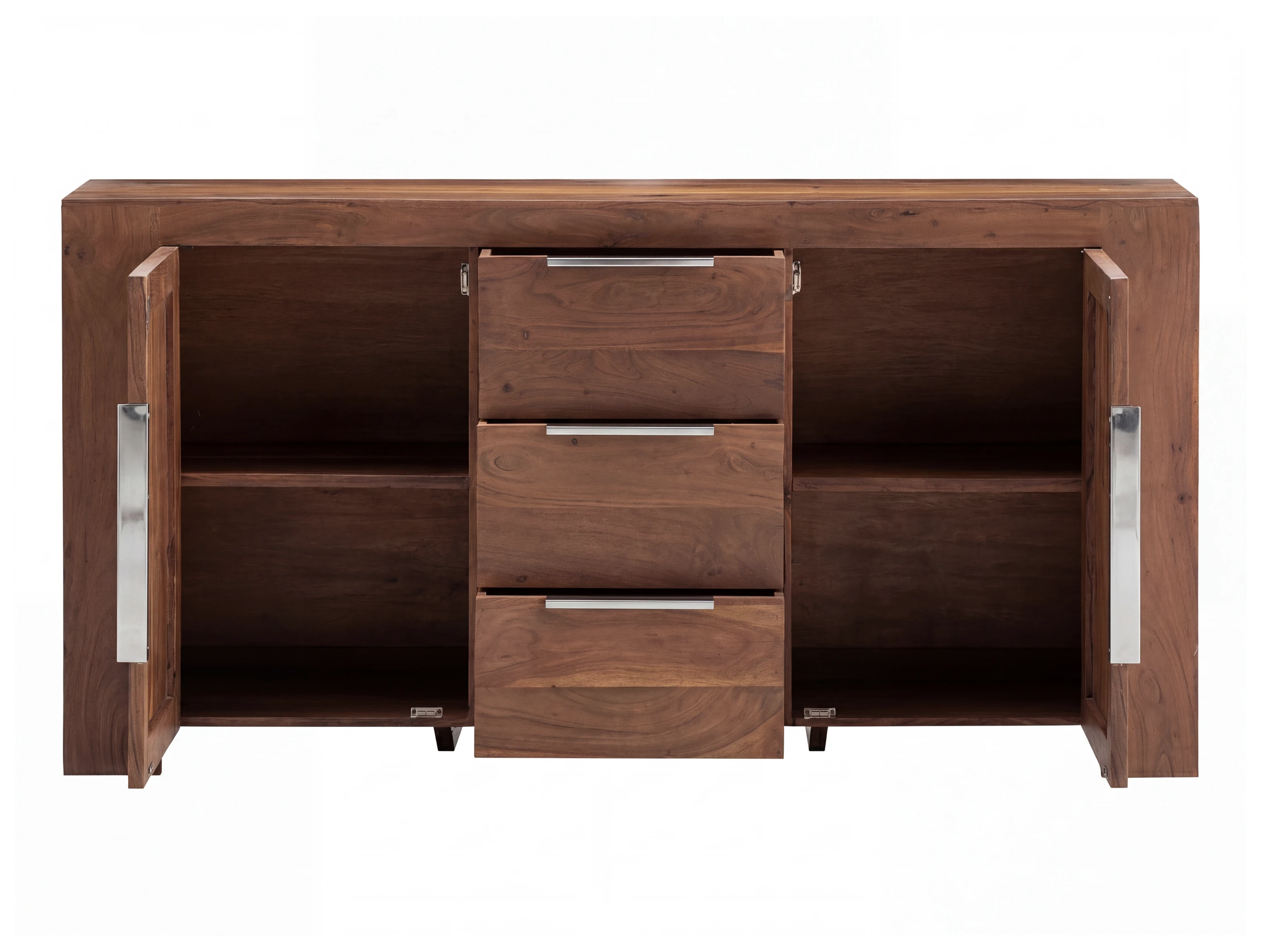 Sideboard Osbon Akazie - Metallgriffe Silber