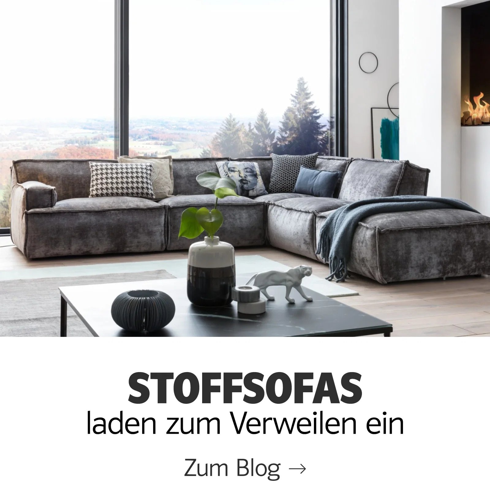 Kachelübersicht mit 12 Stoffsofas in verschiedenen Farben und Designs, moderne Polstermöbel-Galerie für Wohnzimmer