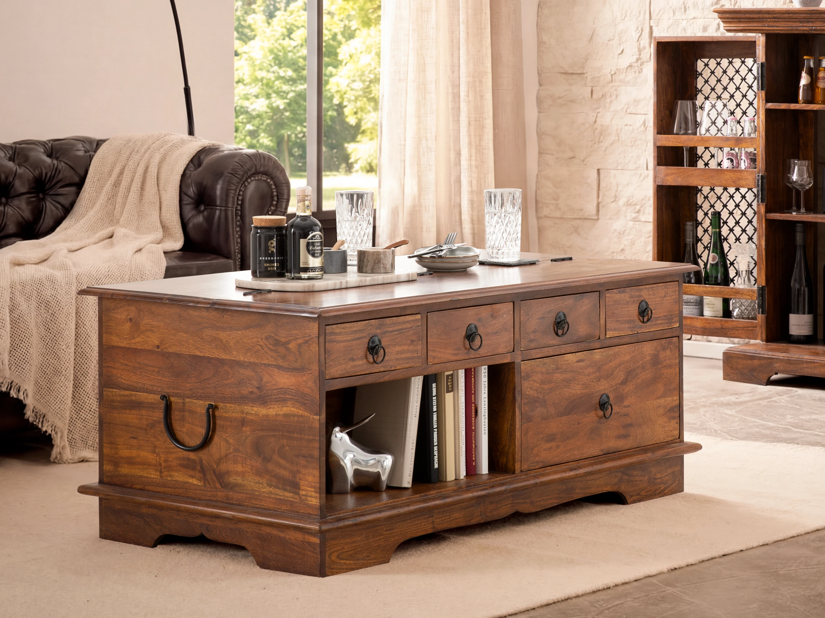 Couchtisch Truhe Merlow 110x60 Akazie