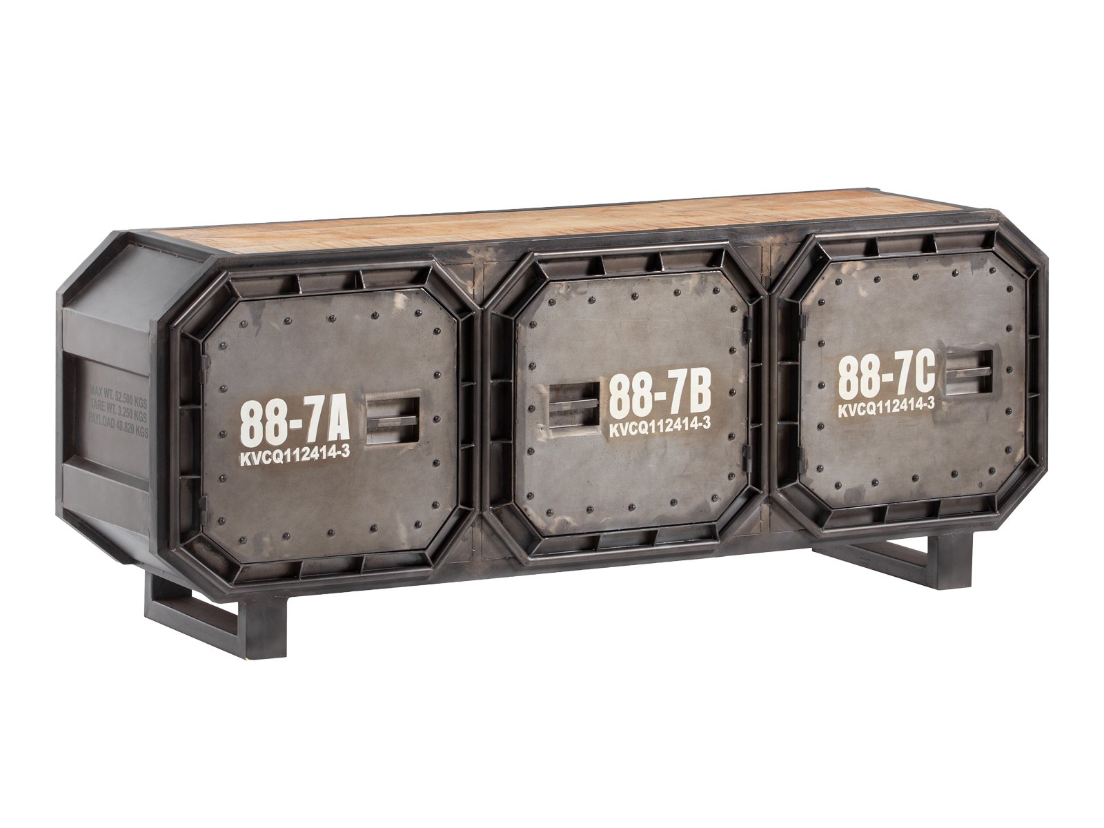 Sideboard Barkley Sideboard Barkley Metall 180x70x50 Schrägansicht