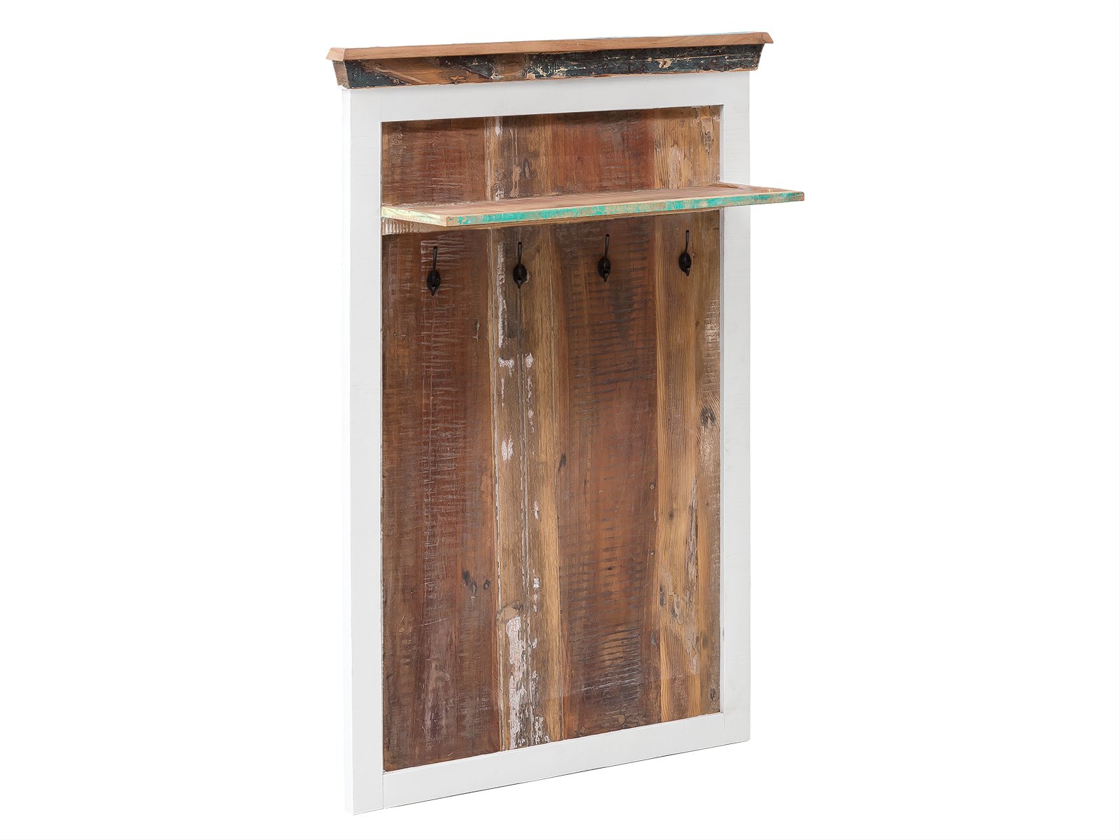 Flur Garderobe Perth Flur Garderobe Perth Holz - recyceltes Hartholz 80x120x25 Schrägansicht