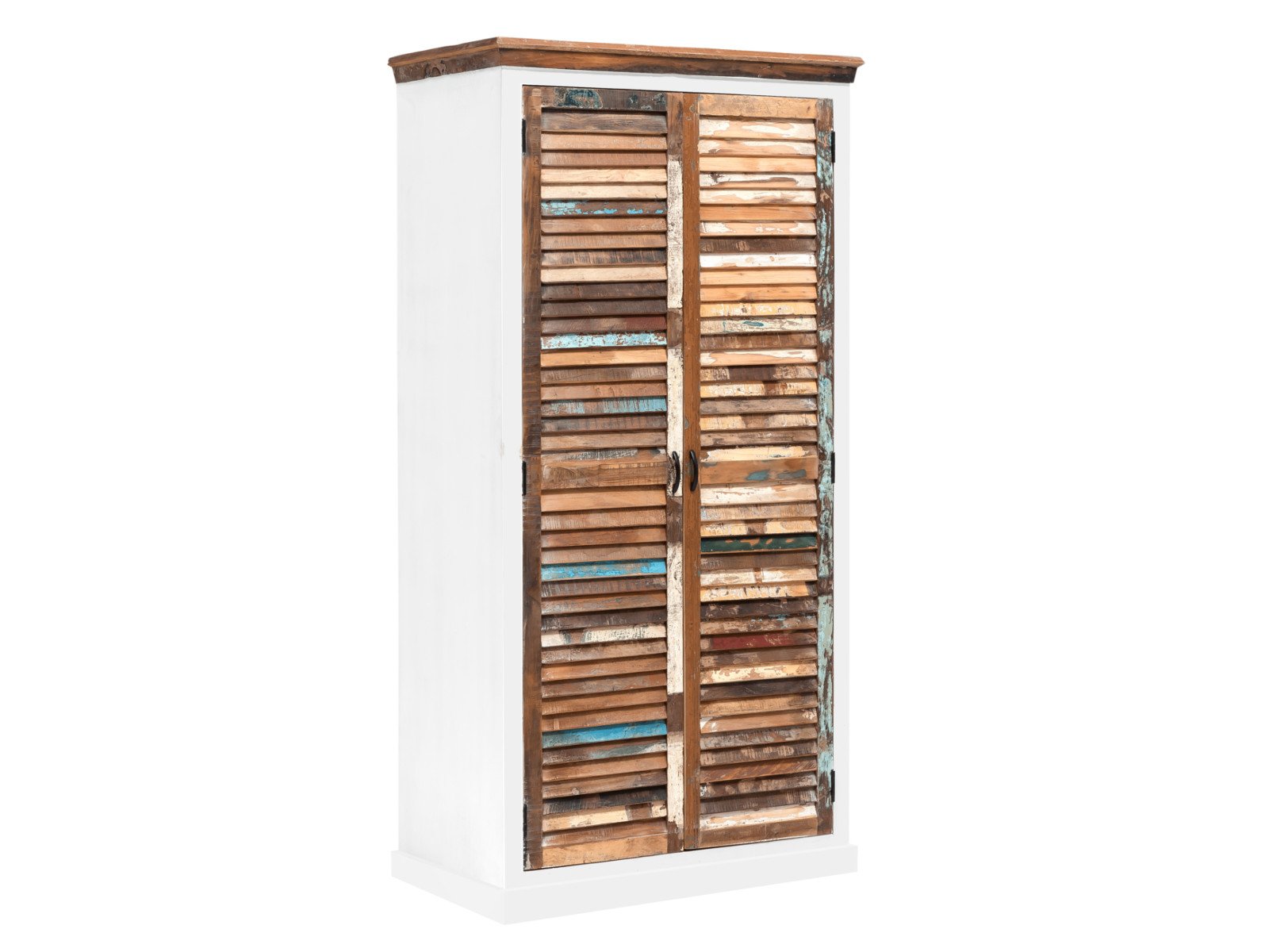 Kleiderschrank Perth Kleiderschrank Perth Holz - recyceltes Hartholz 90x180x60 Schrägansicht