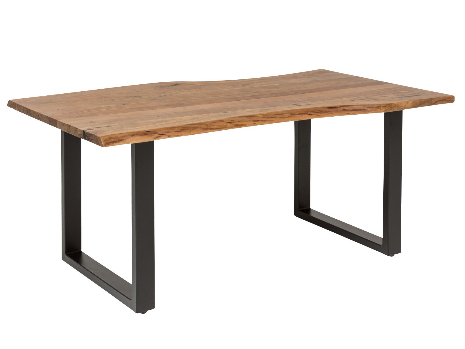 Esstisch Bullwer Akazie schwarz 230x100 cm Holz - Akazie 230x75x100 Schrägansicht