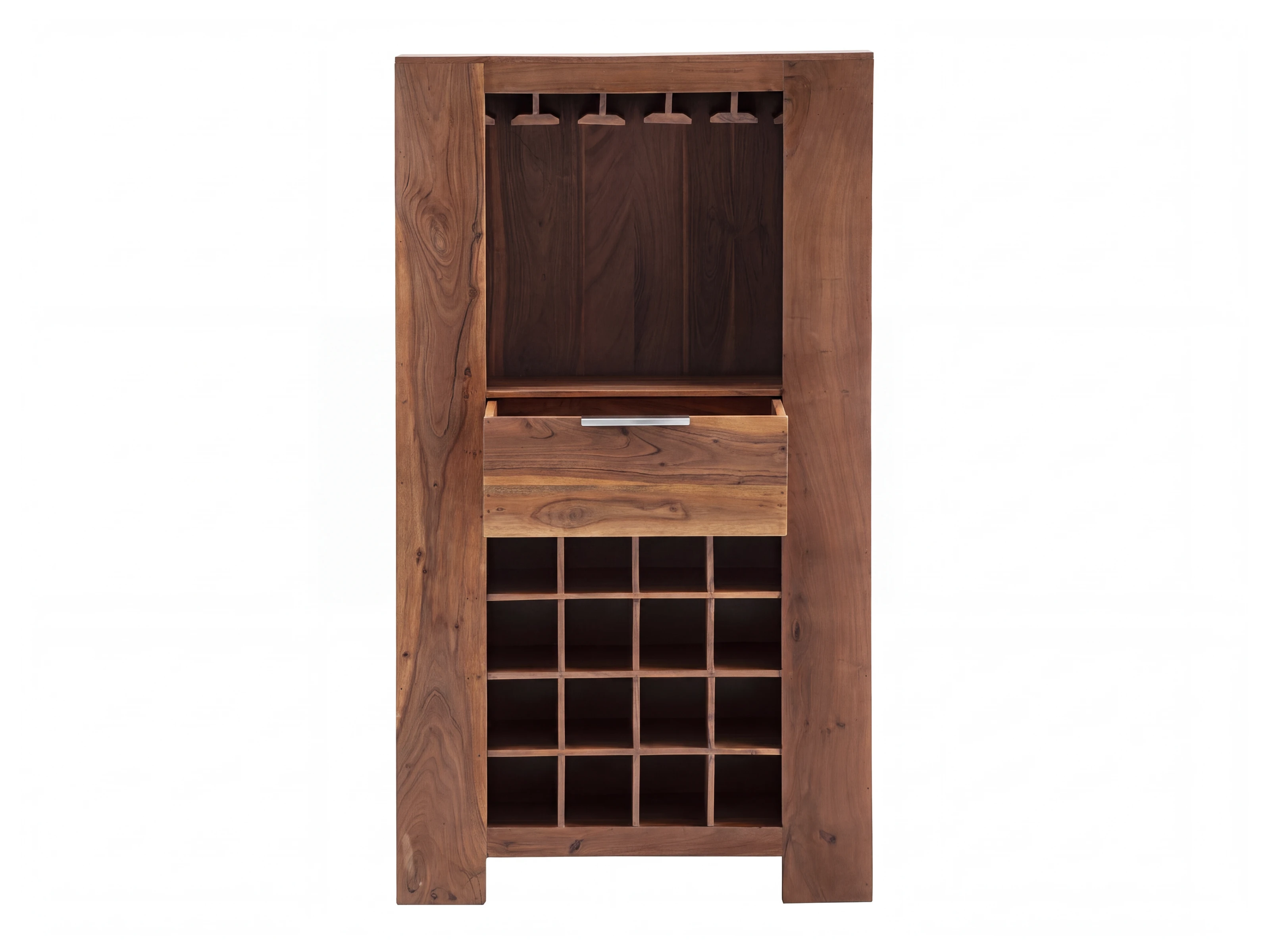 Barschrank Osbon Akazie - Metallgriffe Silber