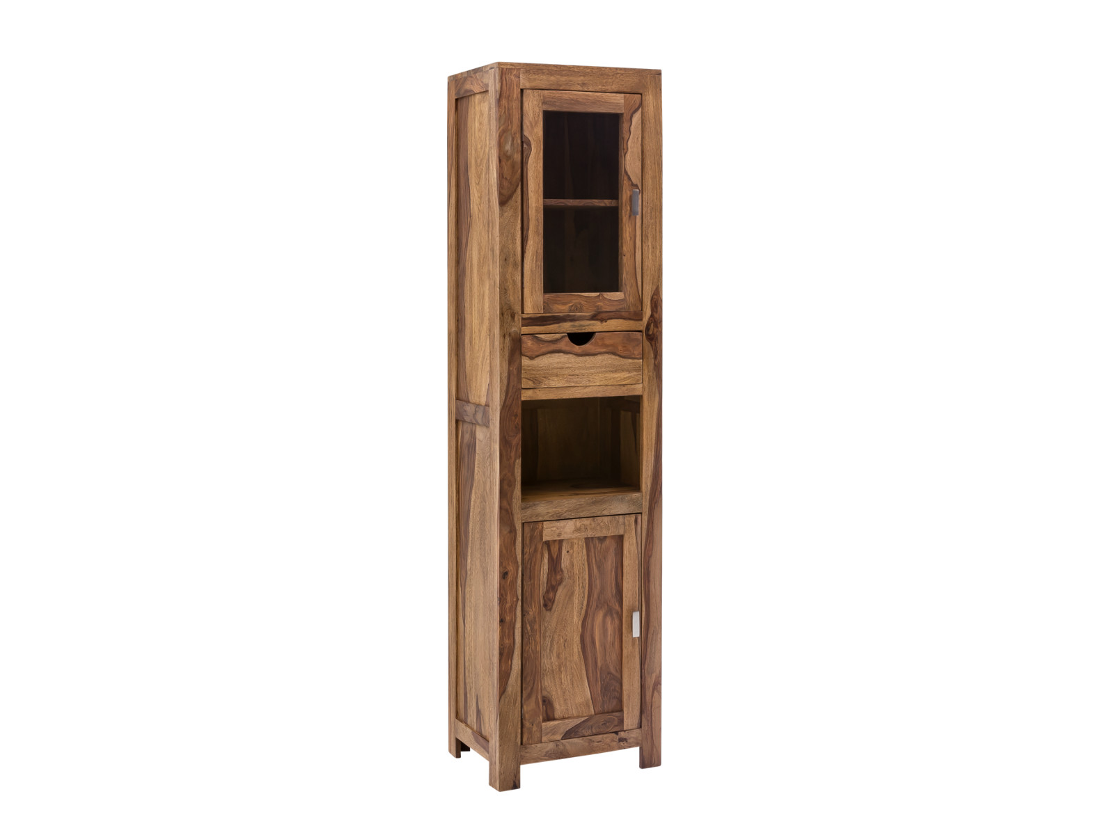 Bad Hochschrank Lagos Holz - Palisander 45x185x35 Schrägansicht