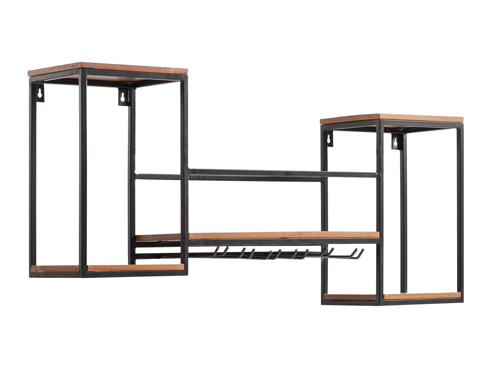 Wandregal Aro Wandregal Aro Metall - Holz 100x41x20 Schrägansicht