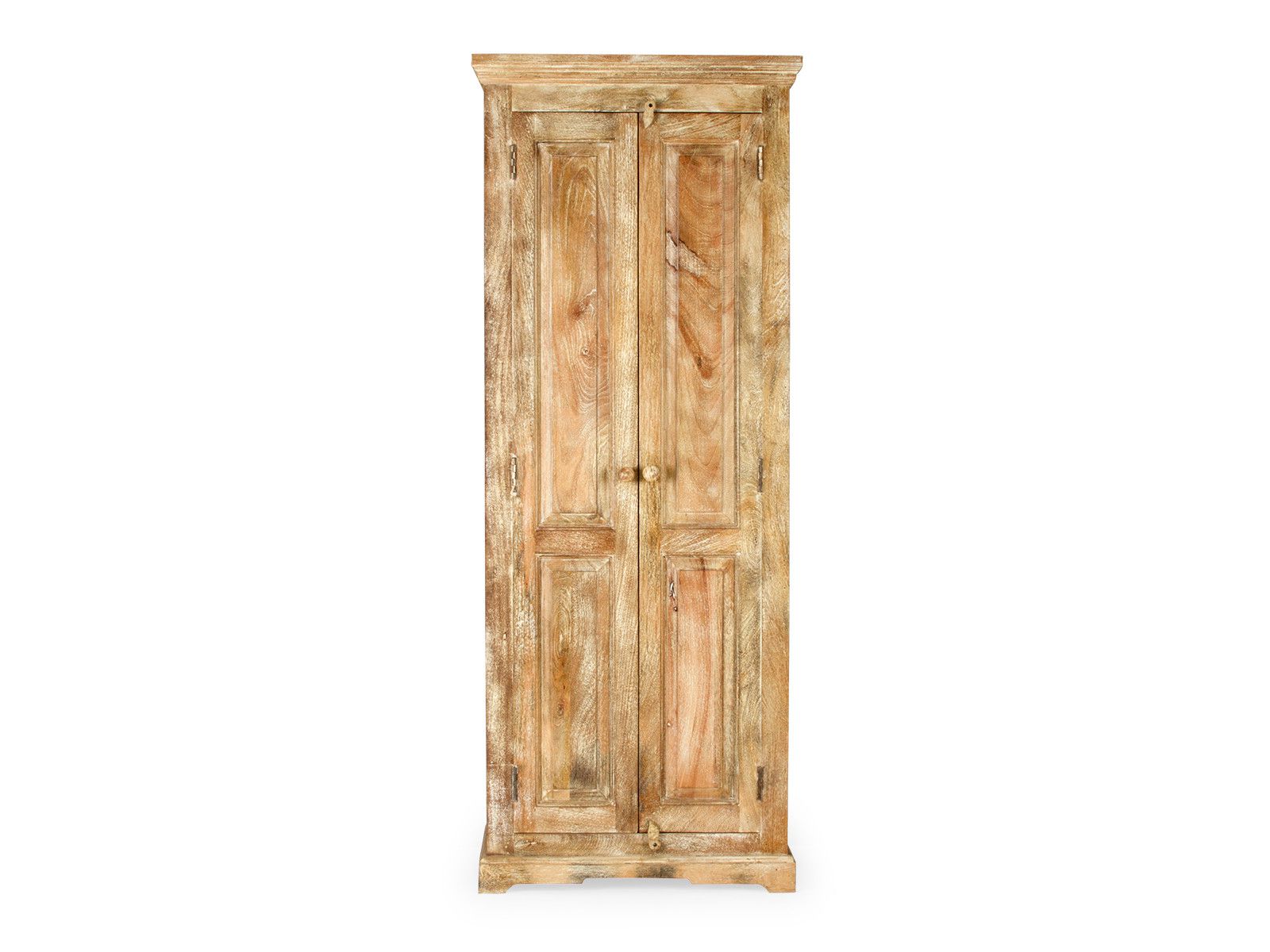 Schrank „Patina“ aus lackiertem Mangoholz, natur, 2 Türen, Freisteller Frontansicht, Maße B75×H190×T44?cm Schrank „Patina“ aus lackiertem Mangoholz, natur, 2 Türen, Freisteller Frontansicht, Maße B75×H190×T44?cm