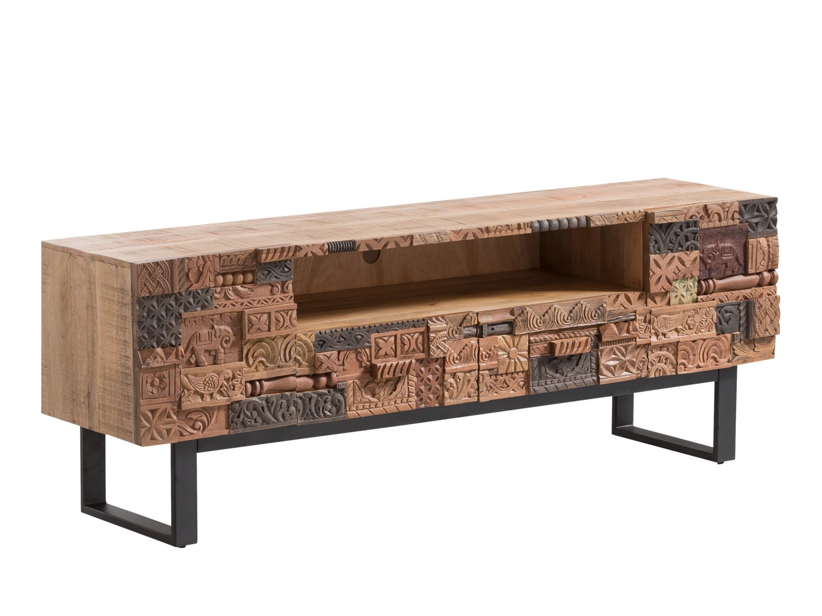 TV-Bank Greenland Holz - Mango 180x65x45 Schrägansicht