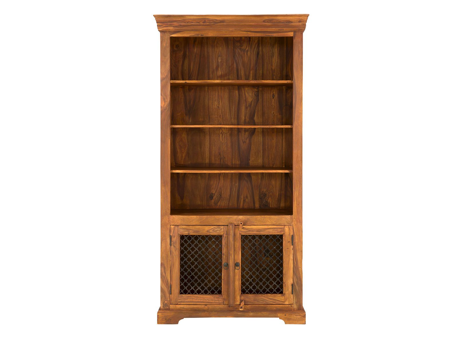 Bücherschrank Merlin mit Metalltüren Holz - Palisander 102x202x45