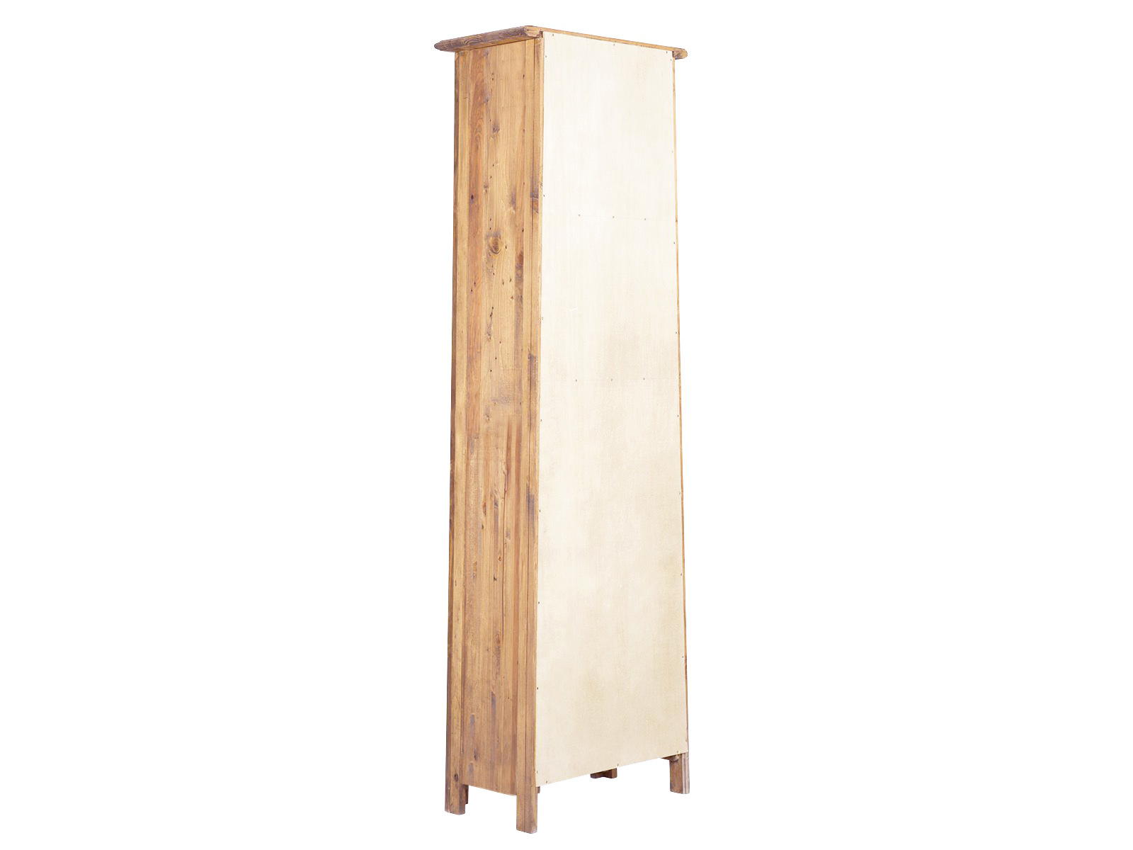 Freisteller Rückansicht des Hochschranks Rangun aus recycelter, lackierter Pinie, 48×170×32 cm