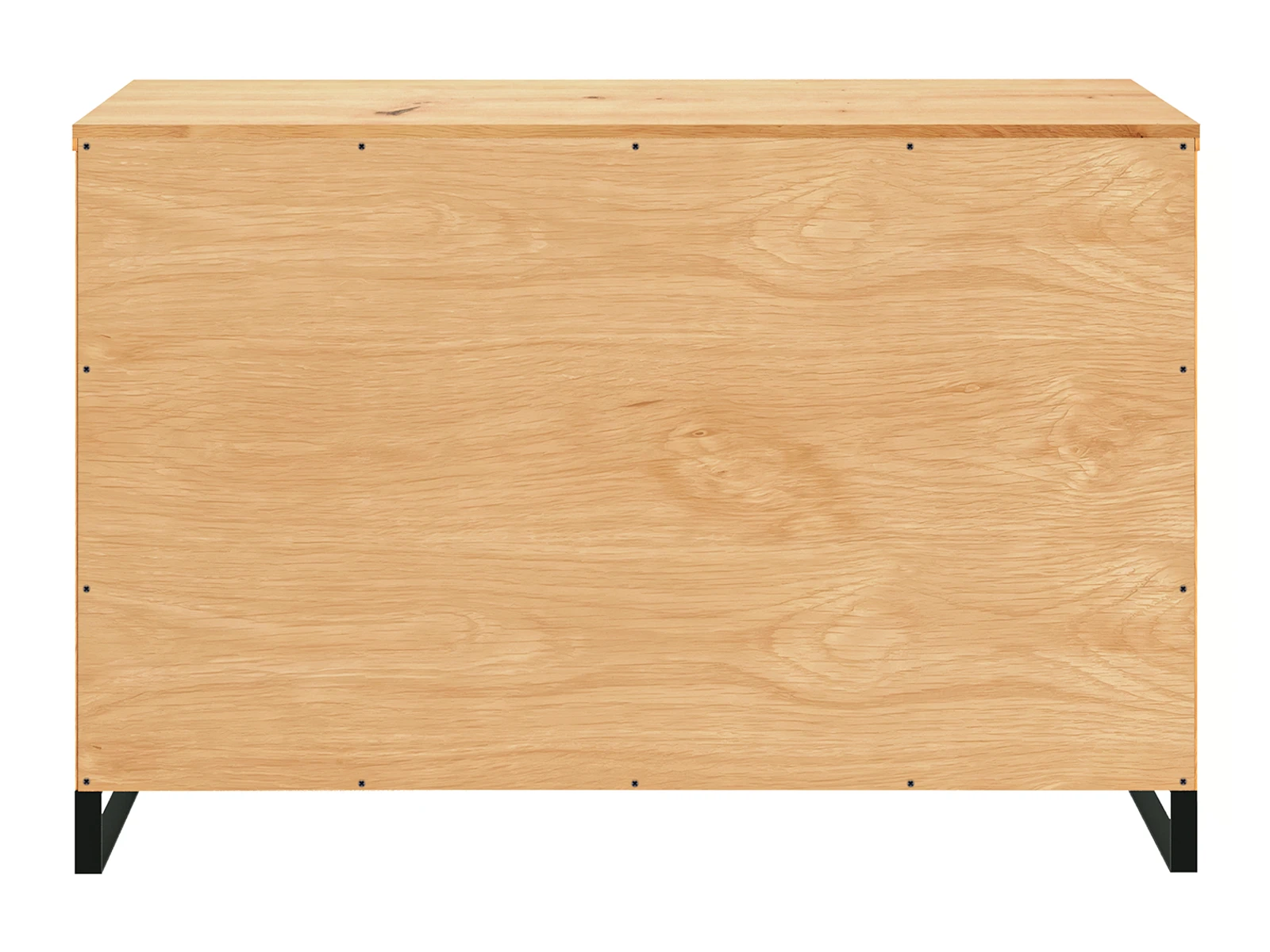 Freisteller Frontansicht: Sideboard Sydney (126×84×41 cm) aus geölter Wildeiche mit 4 Türen, 2 Schubladen auf Metallgestell Freisteller Frontansicht: Sideboard Sydney (126×84×41 cm) aus geölter Wildeiche mit 4 Türen, 2 Schubladen auf Metallgestell