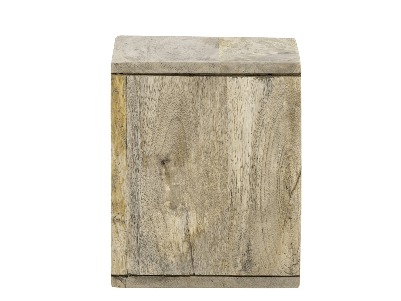 Freisteller Wandregal Alcudia aus lackiertem Mangoholz, natur, 30×30×25 cm, Frontansicht, ein offenes Fach