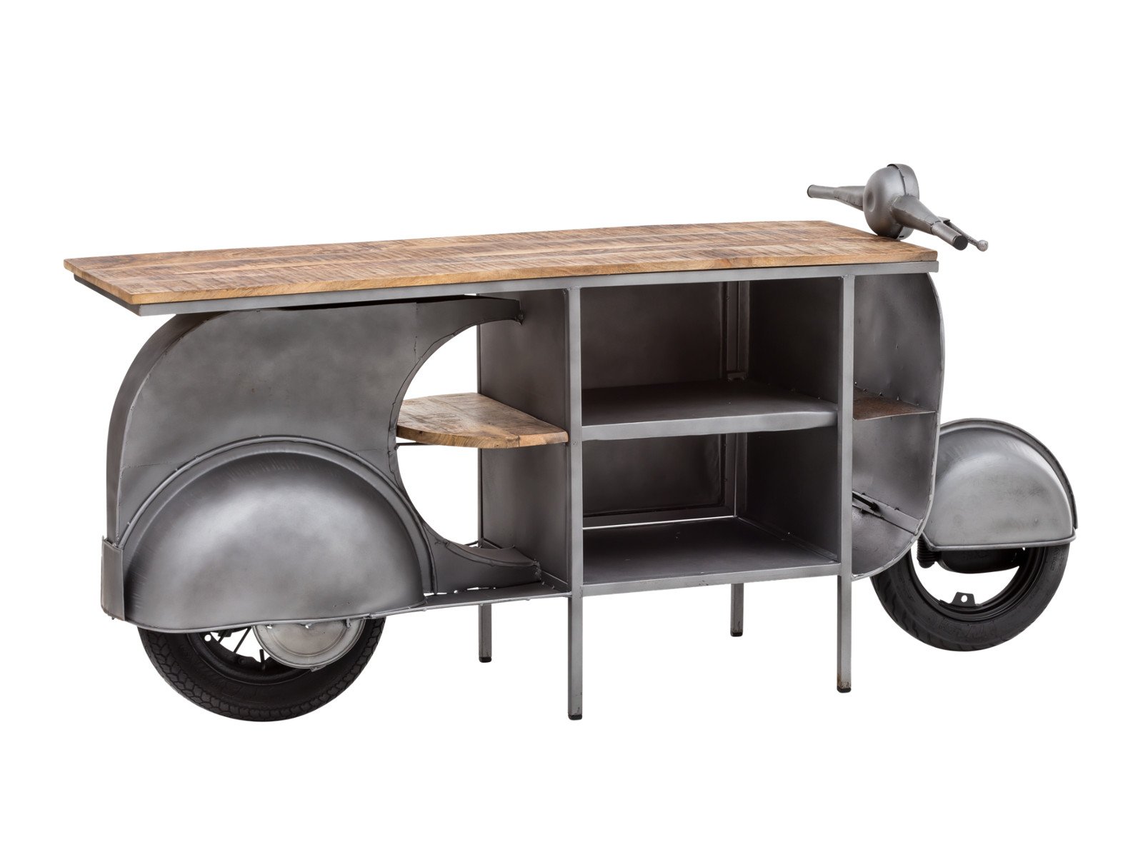 Waschtisch Scooter Metall - Holz Mango 177x89x44 Rückansicht