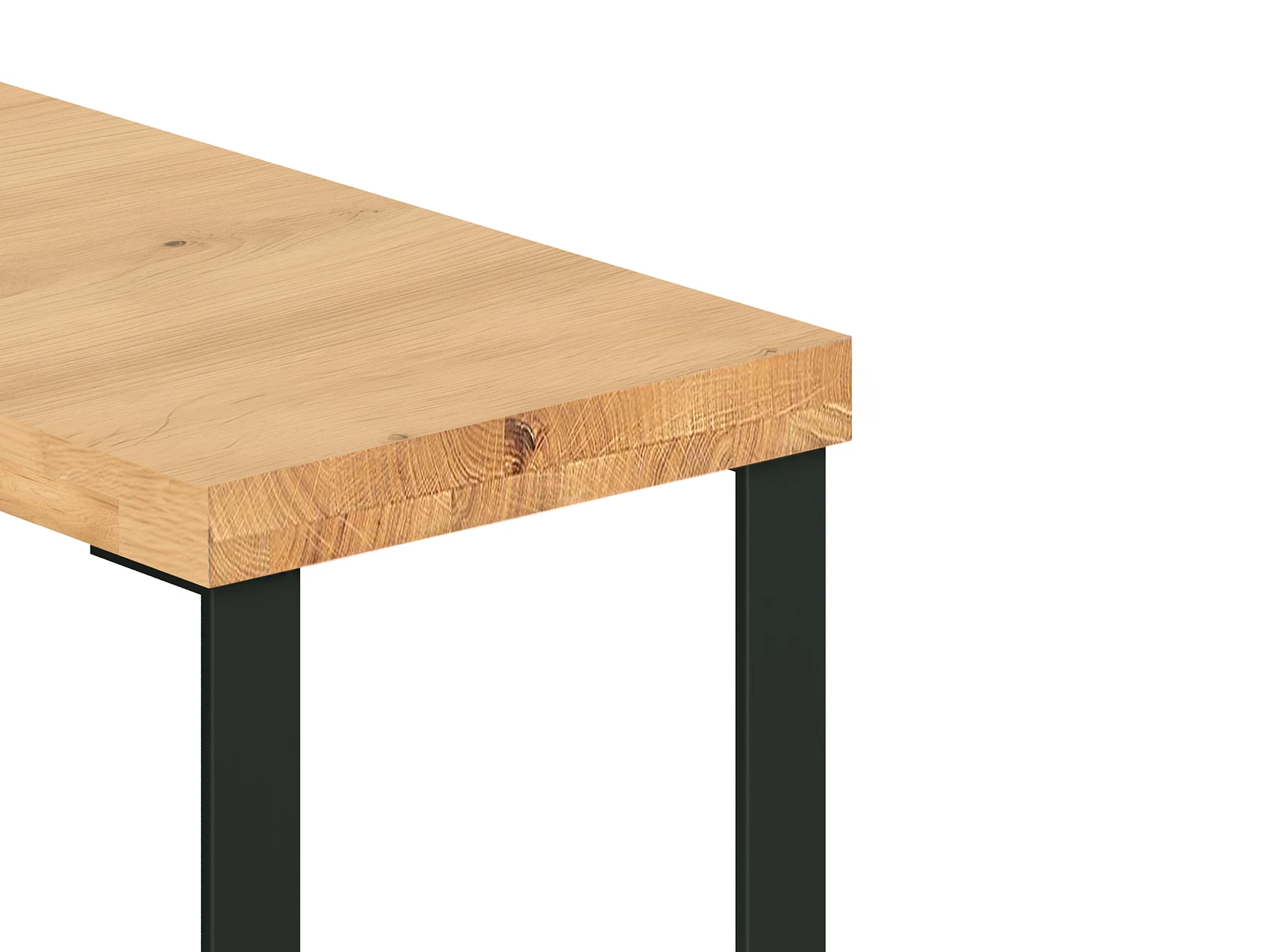 Freisteller 45°-Ansicht des Couchtisch 3er Sydney in geölter Wildeiche mit brauner Holzplatte (46×48×42 cm) auf filigranen schwarzen Metallbeinen. Detailaufnahme der rechteckigen Tischoberfläche. Freisteller 45°-Ansicht des Couchtisch 3er Sydney in geölter Wildeiche mit brauner Holzplatte (46×48×42 cm) auf filigranen schwarzen Metallbeinen. Detailaufnahme der rechteckigen Tischoberfläche.