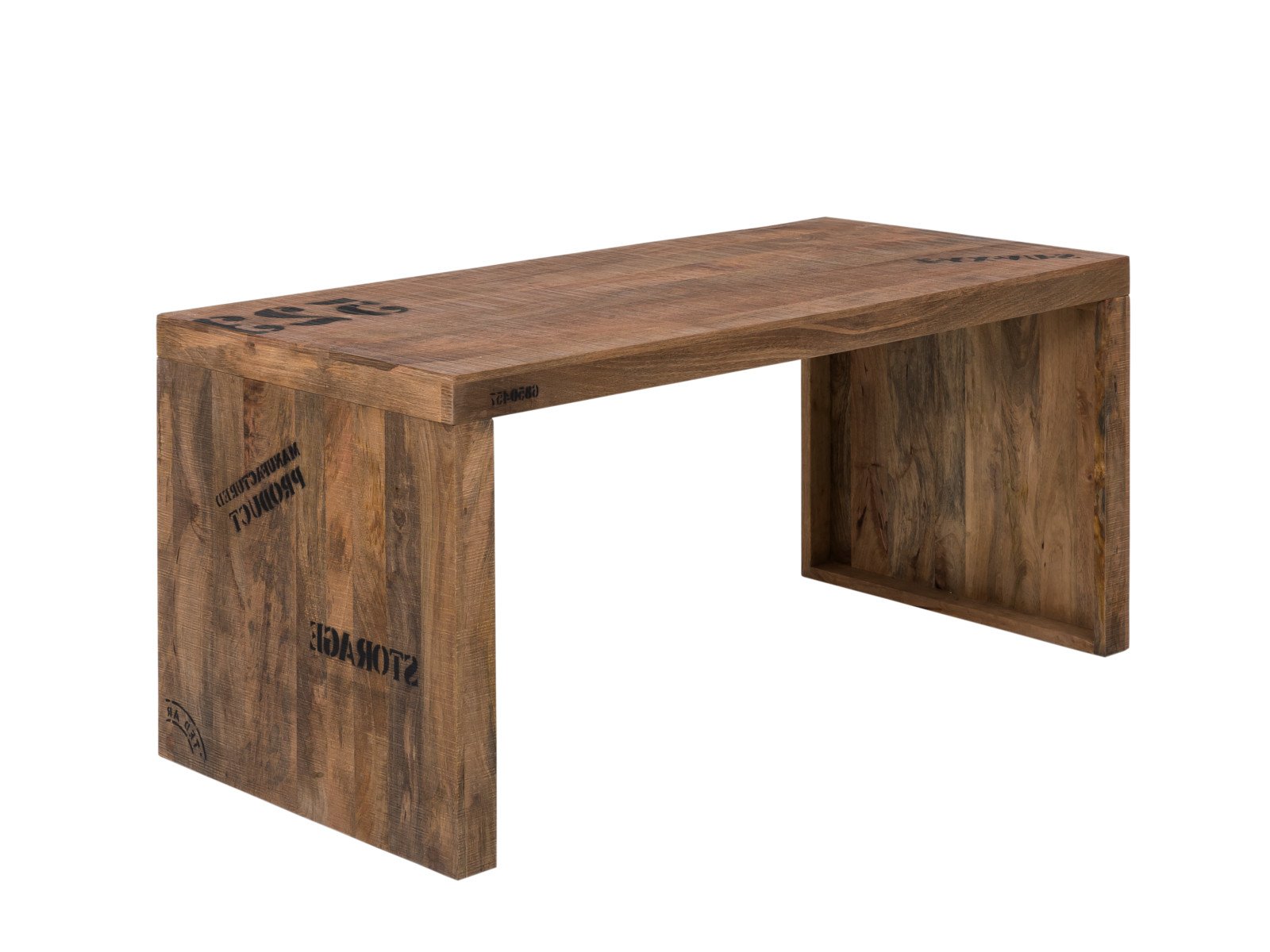 Schreibtisch Hankey Mango Holz - Mango 160x75x70 Schrägansicht