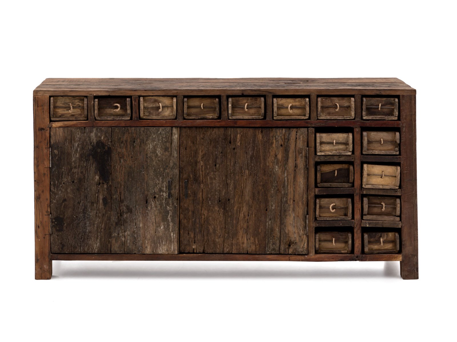 Sideboard Madurai II Holz - recyceltes Altholz 150x75x40 Frontansicht