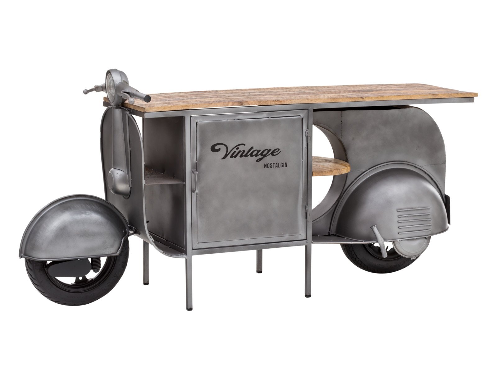 Waschtisch Scooter Metall - Holz Mango 177x89x44 Schrägansicht