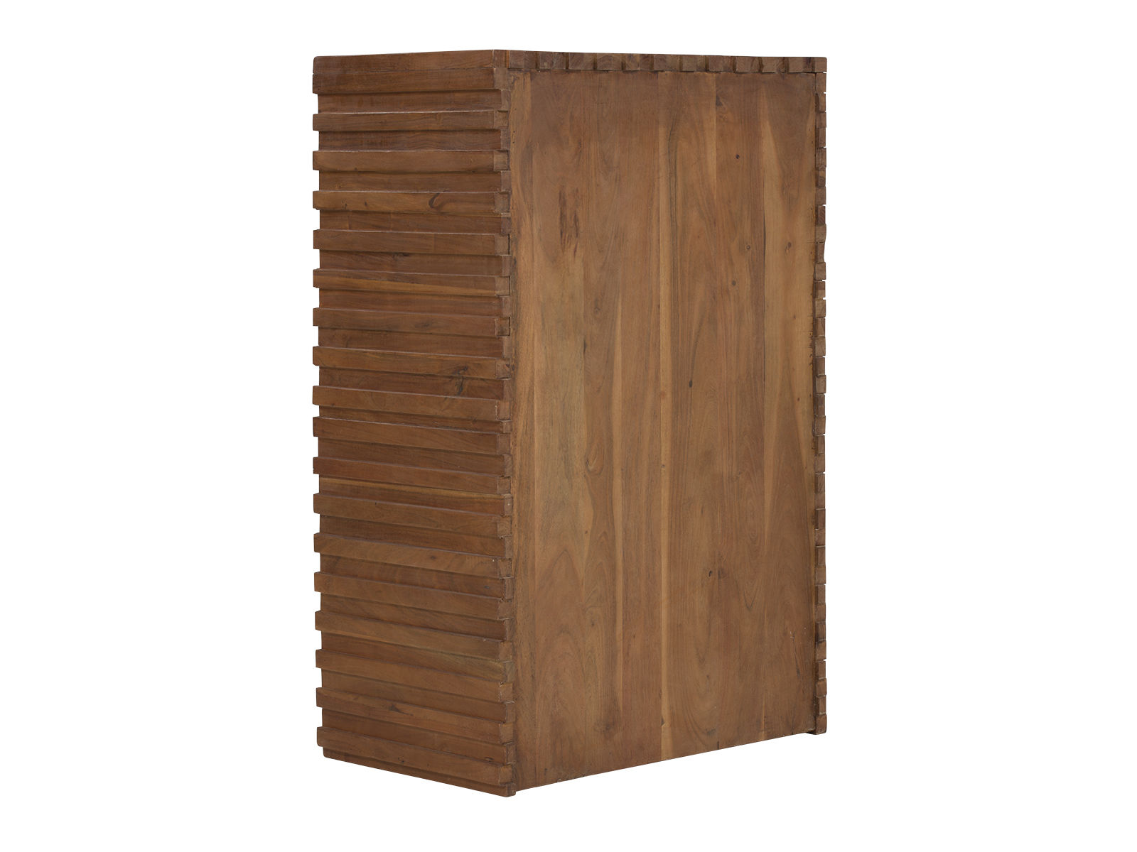 Hochkommode Abadi, 45°-Freisteller-Ansicht, lackiertes Akazien-/Mango-Holz, 75×114×46 cm, 2 Türen, 1 Schublade