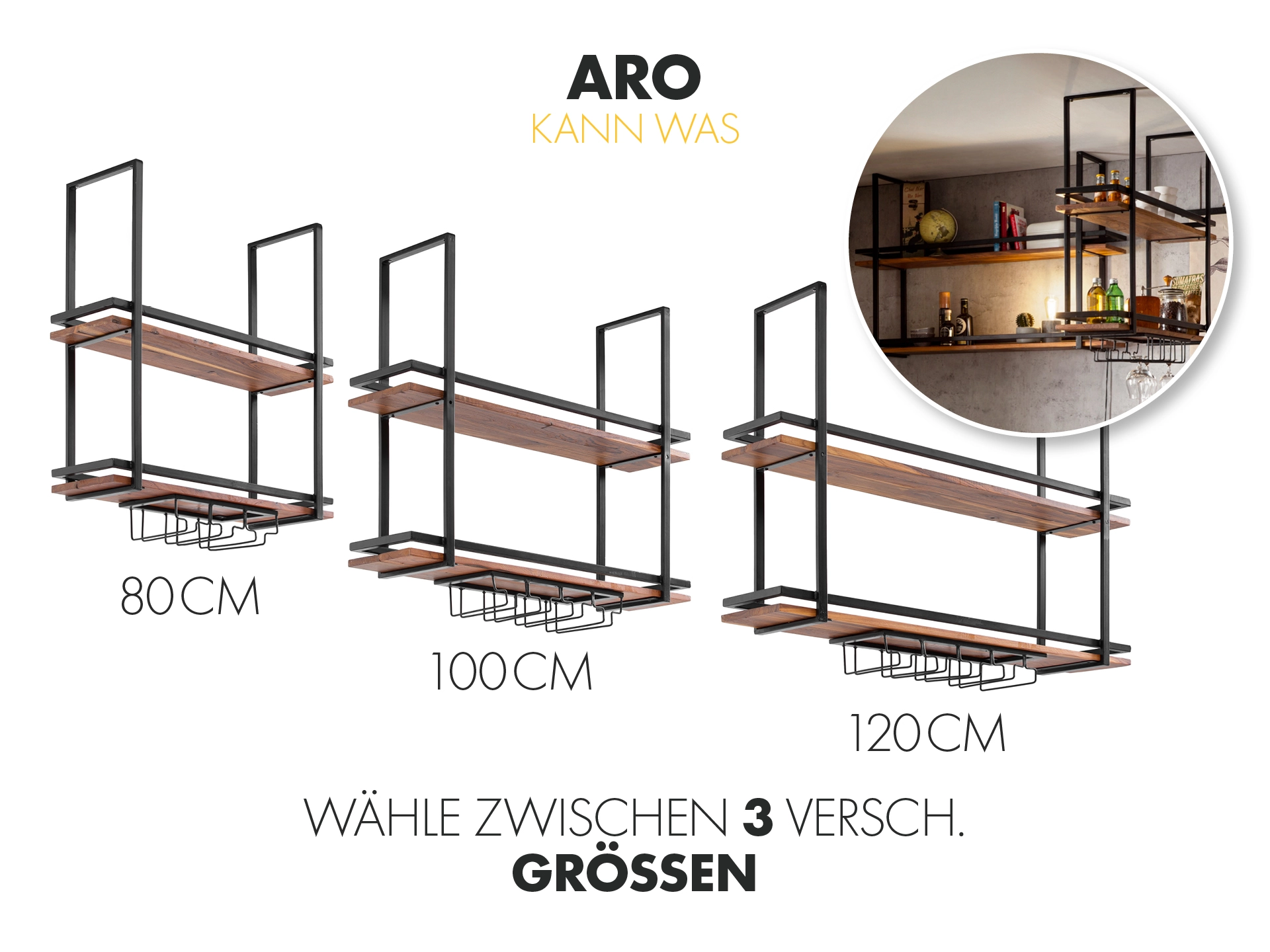Holz-Wanddeko an heller Wand, verschiedene geometrische Holztafeln in natürlichen Farbtönen, skandinavisch-warmes Wohnambiente