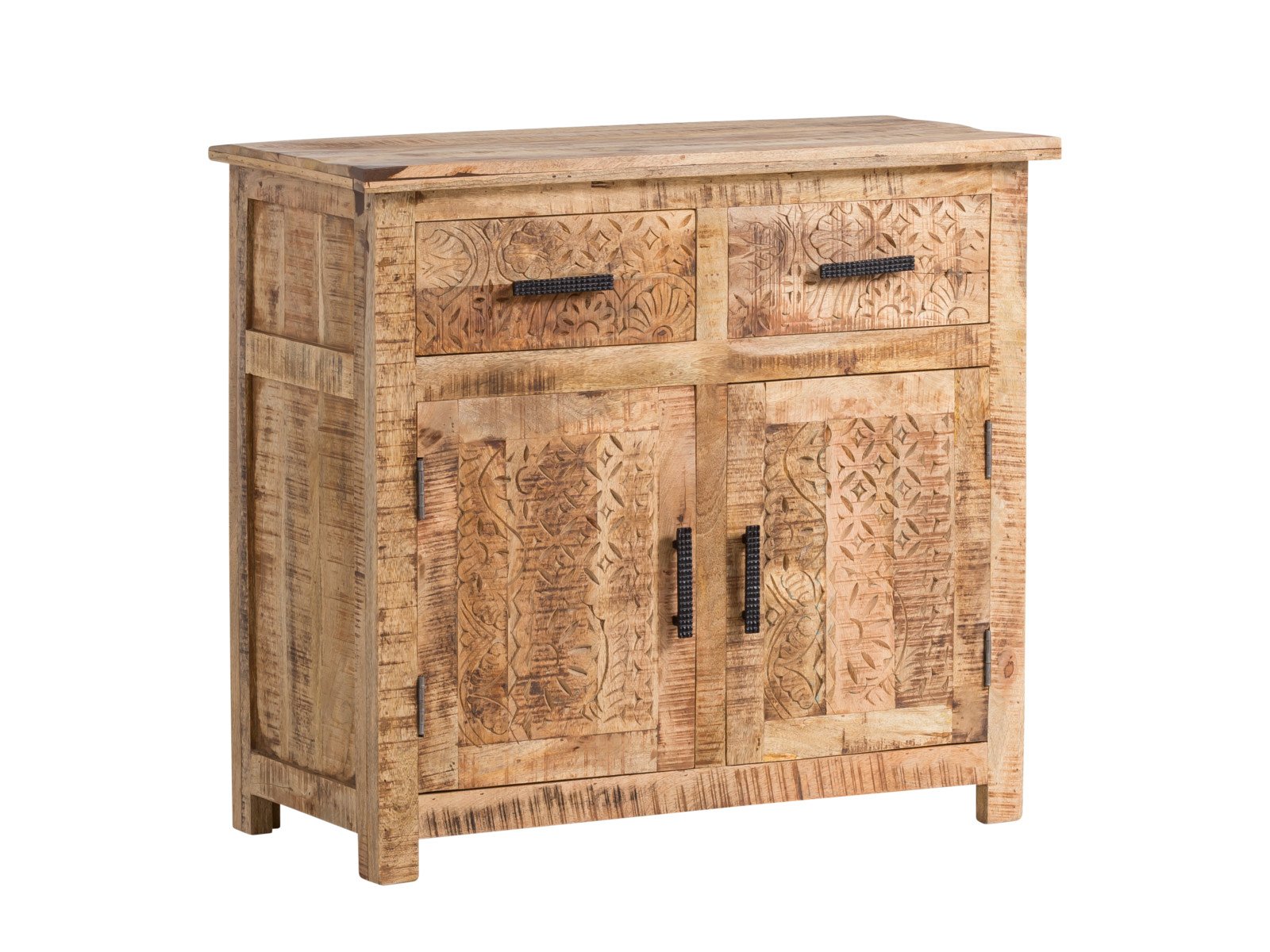 Kommode Mumbai  Kommode Mumbai  Holz - Mango 90x80x42 Schrägansicht