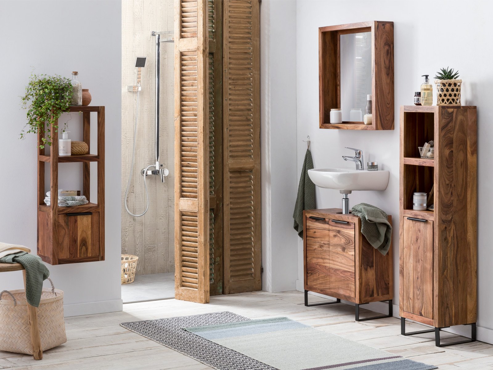 Badmöbel Set Sydney Akazie hell Badmöbel Set Sydney Akazie hell