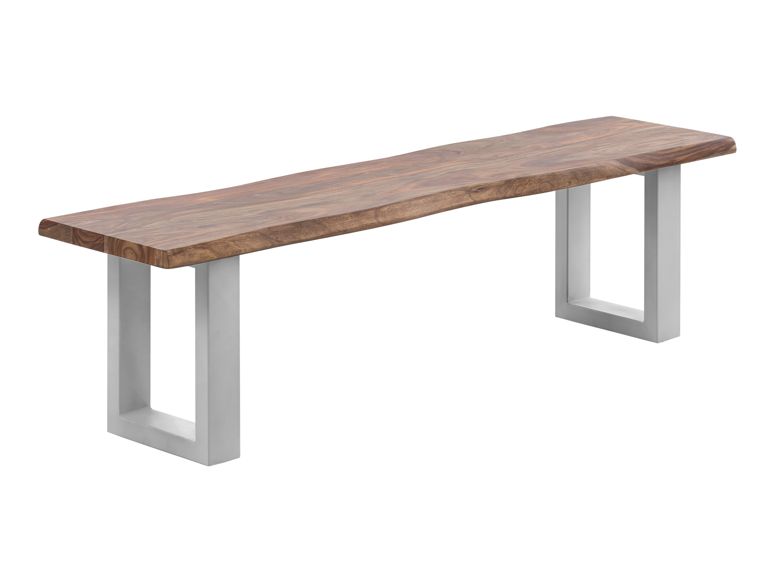 Holzbank Bullwer Palisander silberfarben Holzbank Bullwer Palisander silberfarben 190x40 Holz - Palisander 190x45x40 Schrägansicht