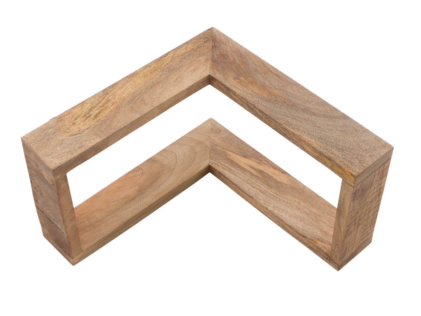 Eckregal Pune aus Mangoholz massiv zur Wandmontage