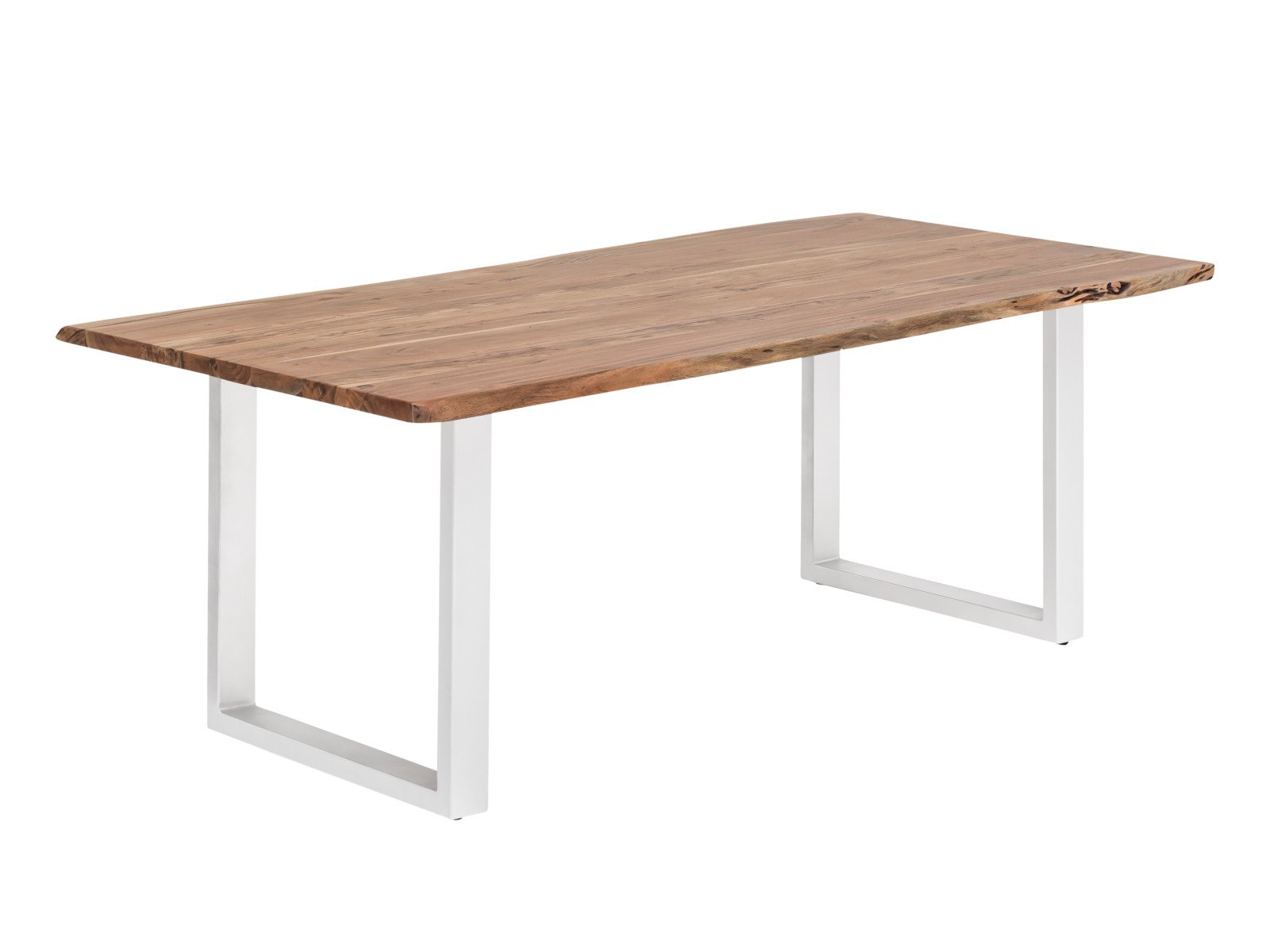 Esstisch Bullwer Akazie weiss 200x100 cm Holz - Akazie 200x75x100 Schrägansicht