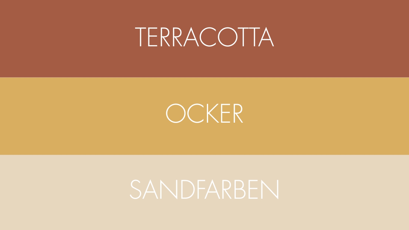 typische Farbpalette für den Ethno-Einrichtungsstil für die Wohnung