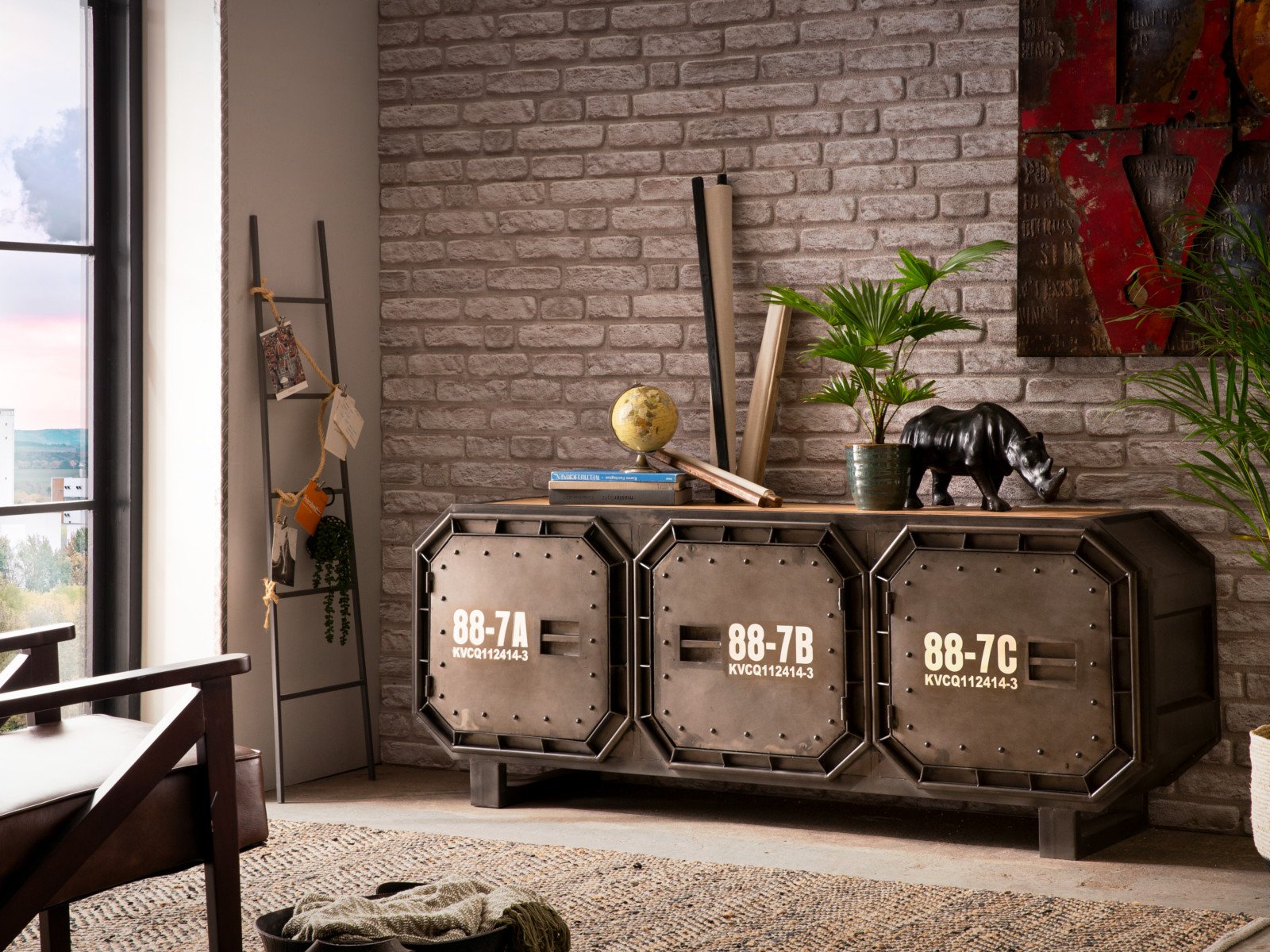 Sideboard Barkley im Coolen Metall-Look
