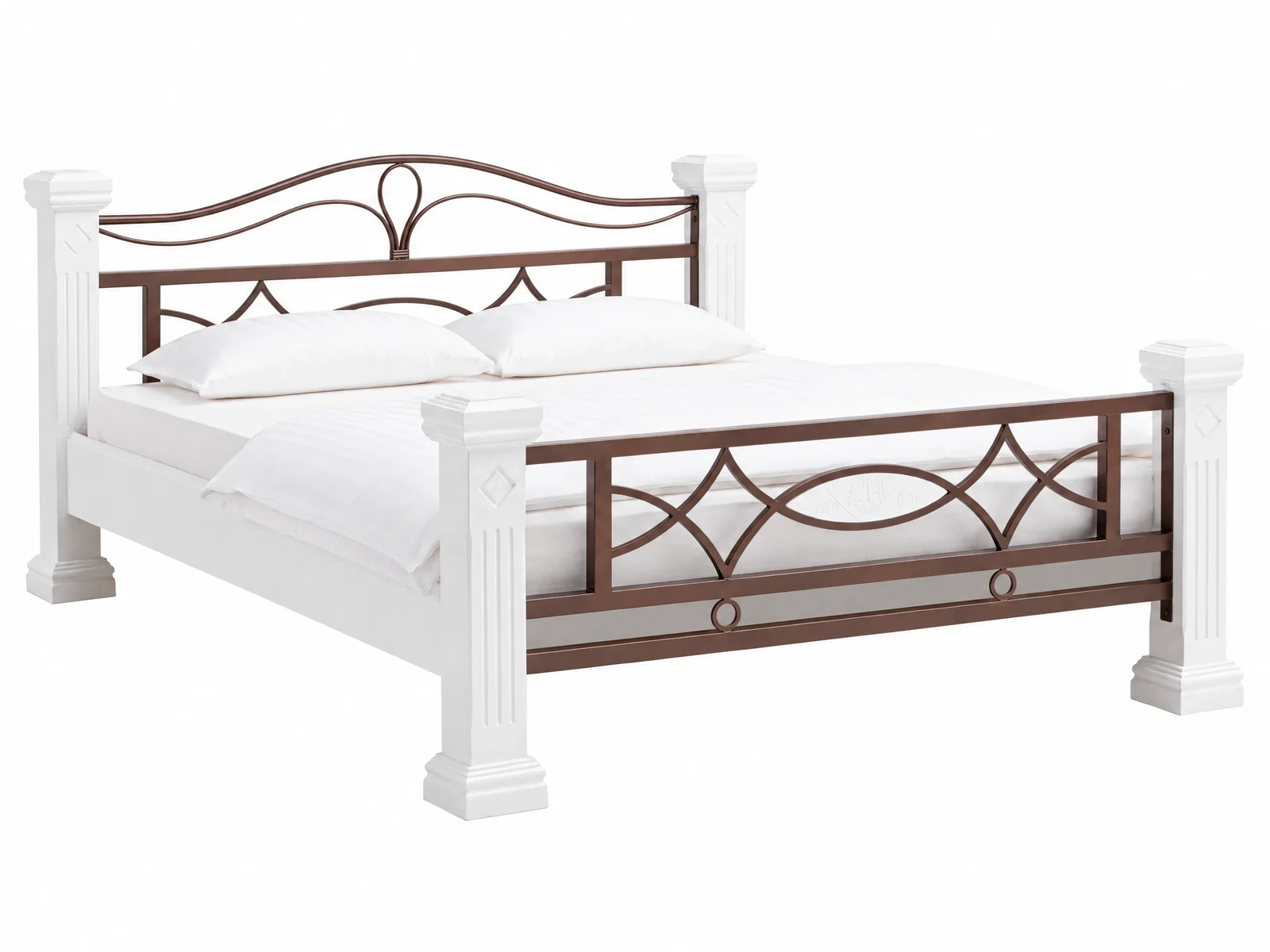 Bett Byzanz 200x200 weiß – Landhausstil Holzbett