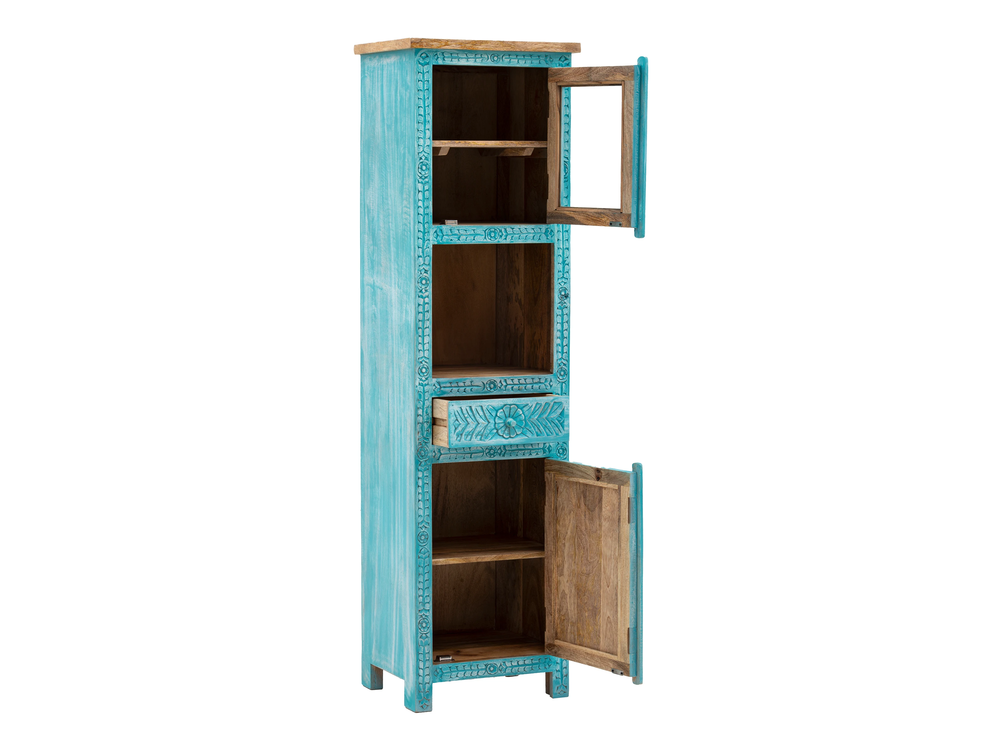 Hochschrank Santa Cruz blau Badset Santa Cruz blau 3-teilig