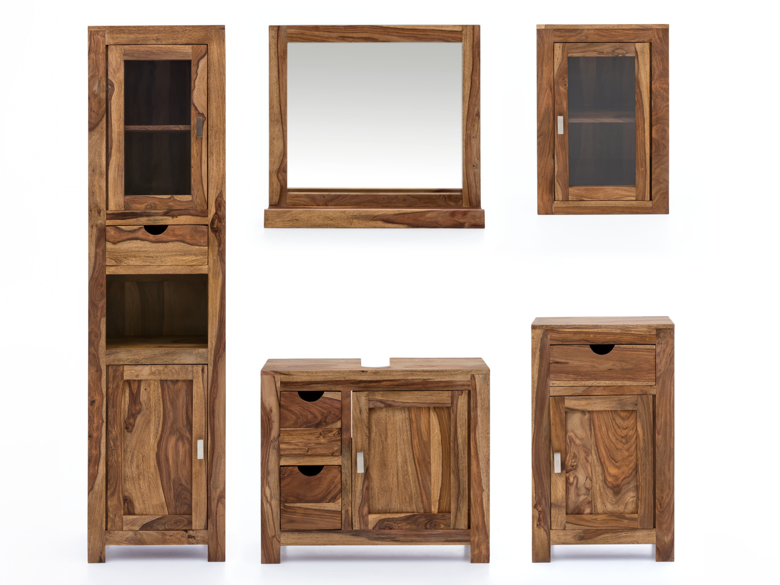 Badmöbel Set Laros Akazie – 5-teilig