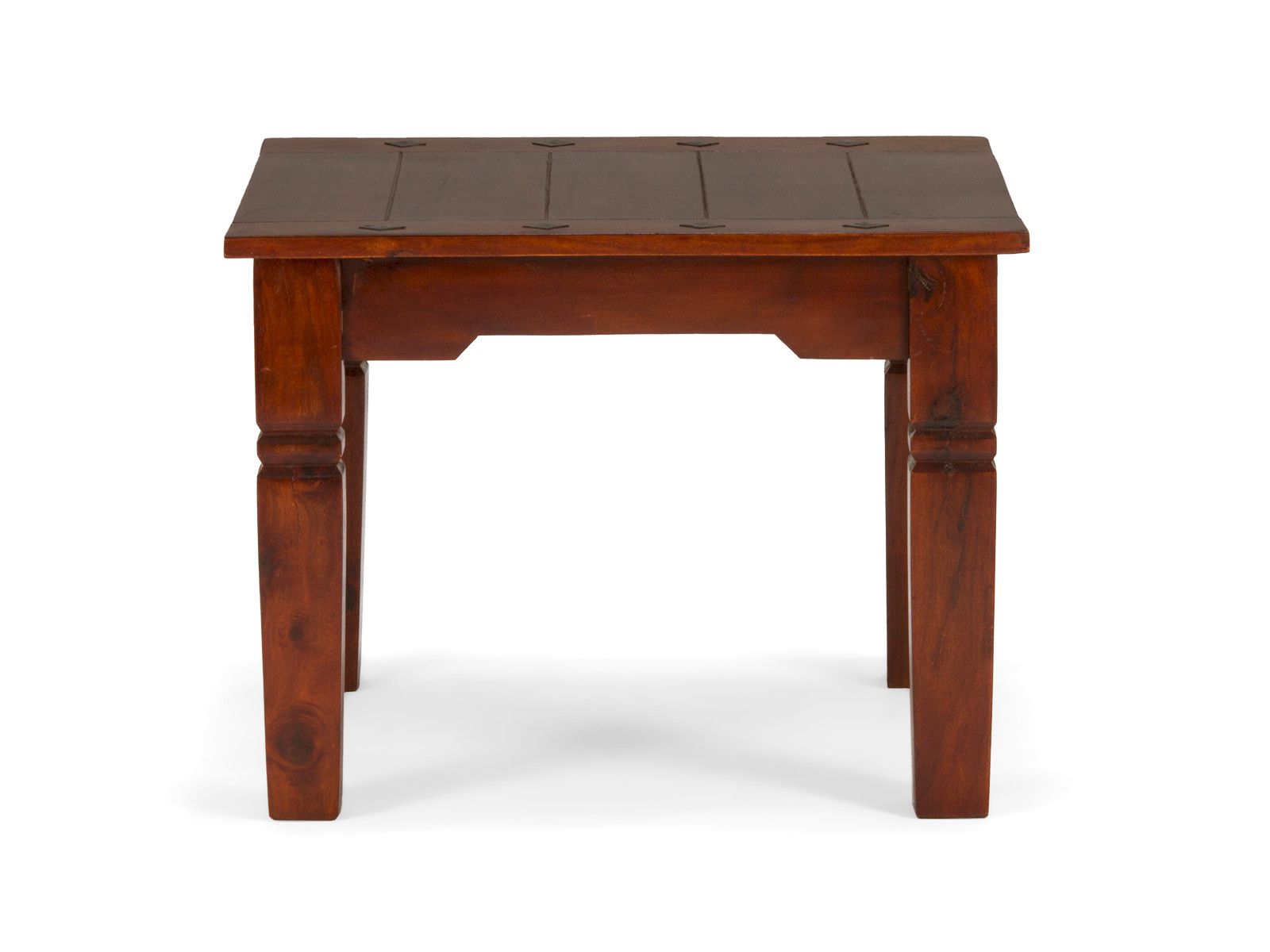 Beistelltisch Texas aus lackierter Akazie, quadratisch 60×60 cm (H 45 cm), braun, Frontansicht Freisteller