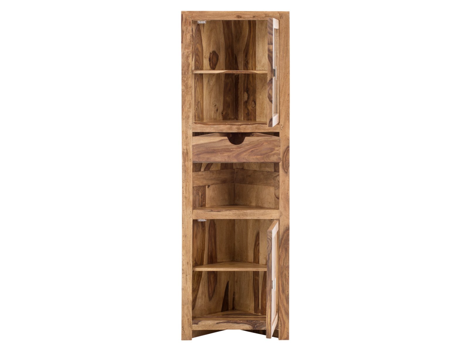 Eckhochschrank Lagos Holz - Palisander 60x185x32 Frontansicht geöffnet