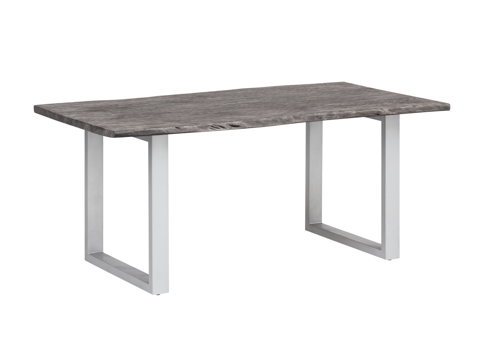 Esstisch Bullwer Grau silberfarben 200x100 cm Holz - Akazie 200x75x100 Schrägansicht