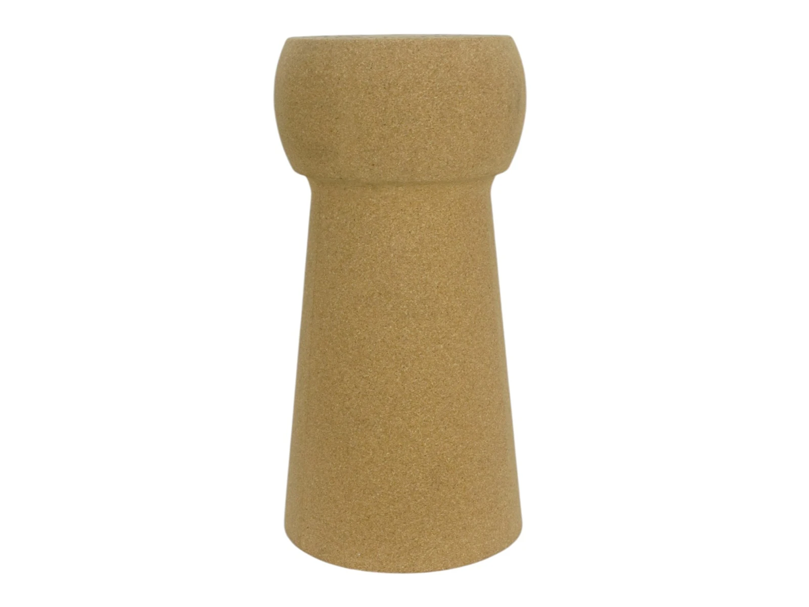 Barhocker Corky: brauner Korkhocker, Freisteller Frontansicht– 70 cm hoher Sitzhocker, ideal für moderne Bar- und Küchentresen.