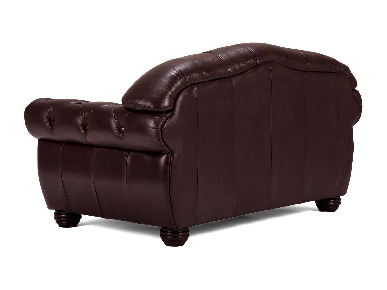 Sofa Chesterfield Hereford 2-Sitzer Echtleder braun 168x94x96 Rückansicht
