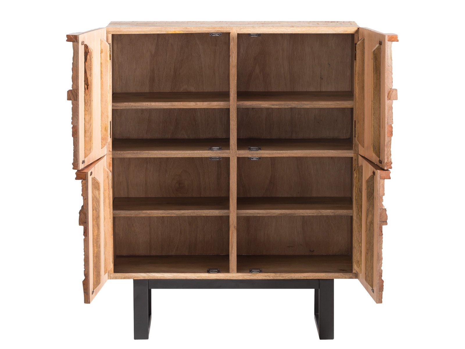 Highboard Greenland Holz - Mango 100x128x45 Frontansicht geöffnet