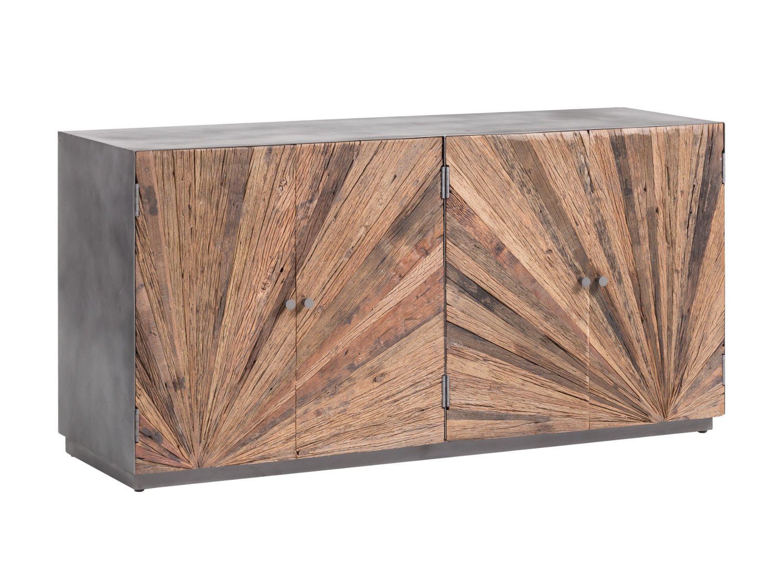 Sideboard Derby Metall - Altholz 160x80x50 Schrägansicht