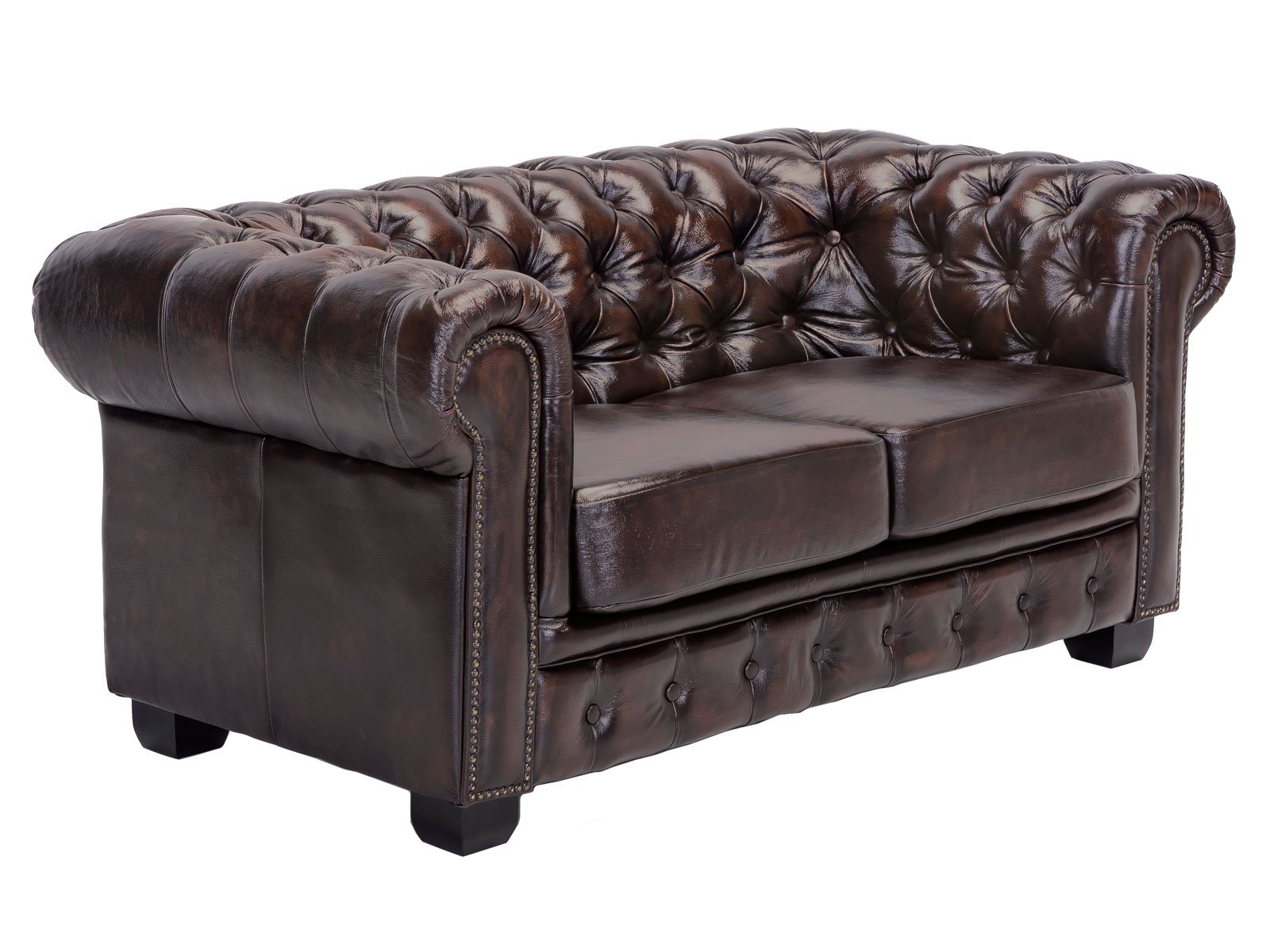 Sofa Chesterfield 2-Sitzer Echtleder Sofa Chesterfield 2-Sitzer Echtleder