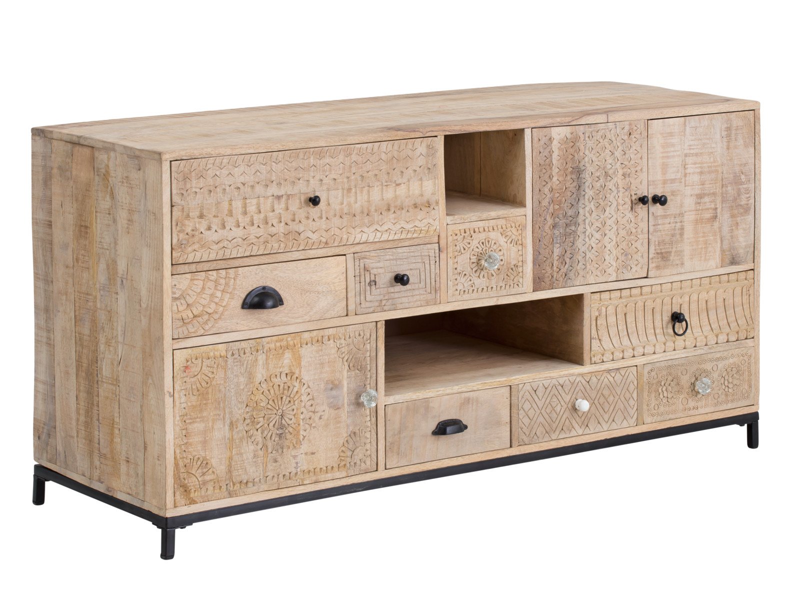 Waschtisch Laos Holz - Mango 146x76x50 Schrägansicht