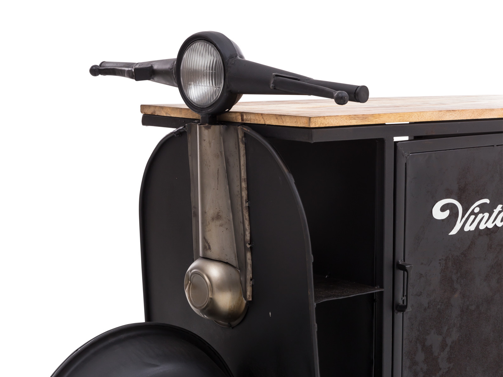 Waschtisch Scooter schwarz Metall - Holz Mango 177x89x44 Detailbild